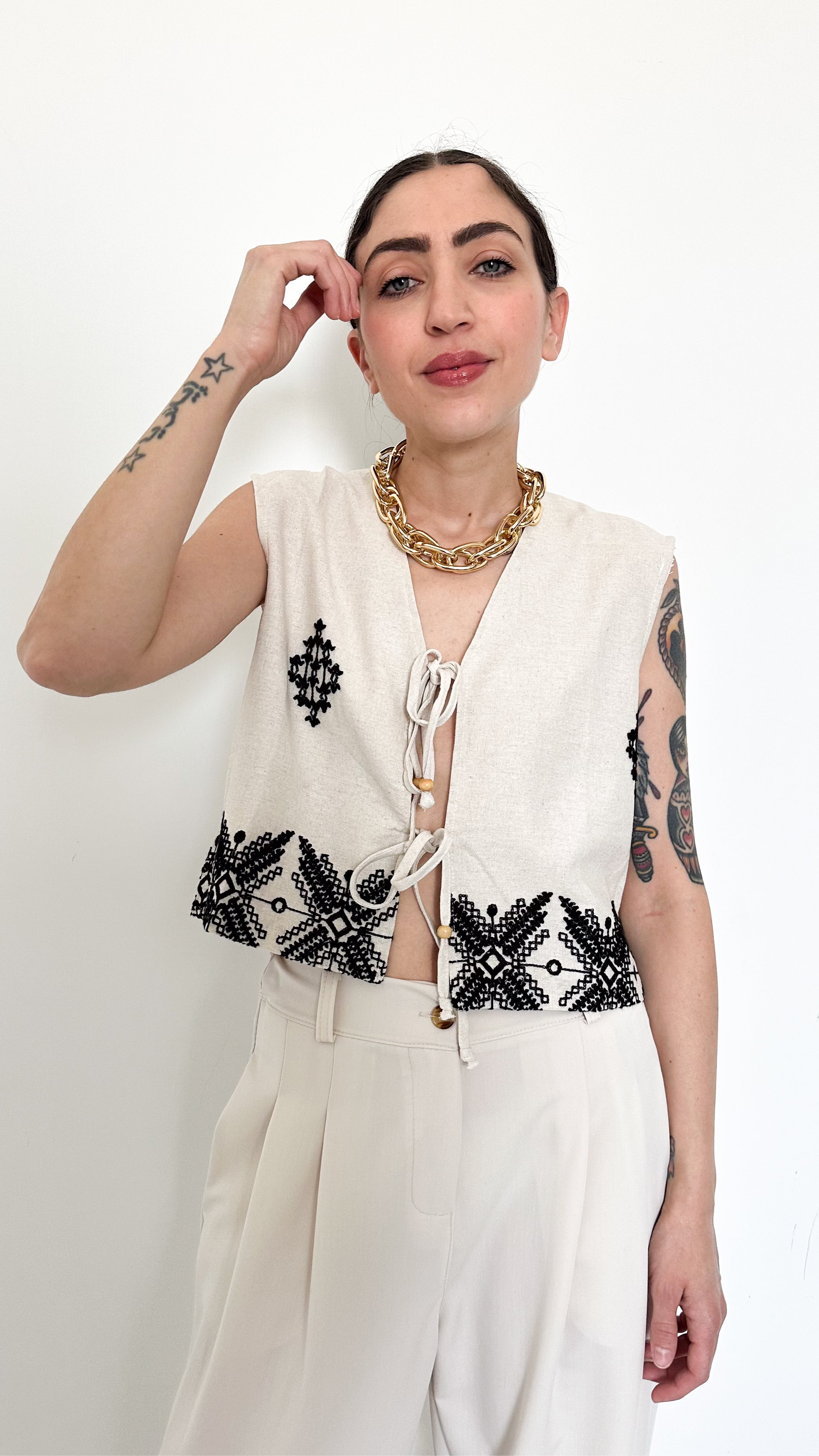 Gilet Con Ricami