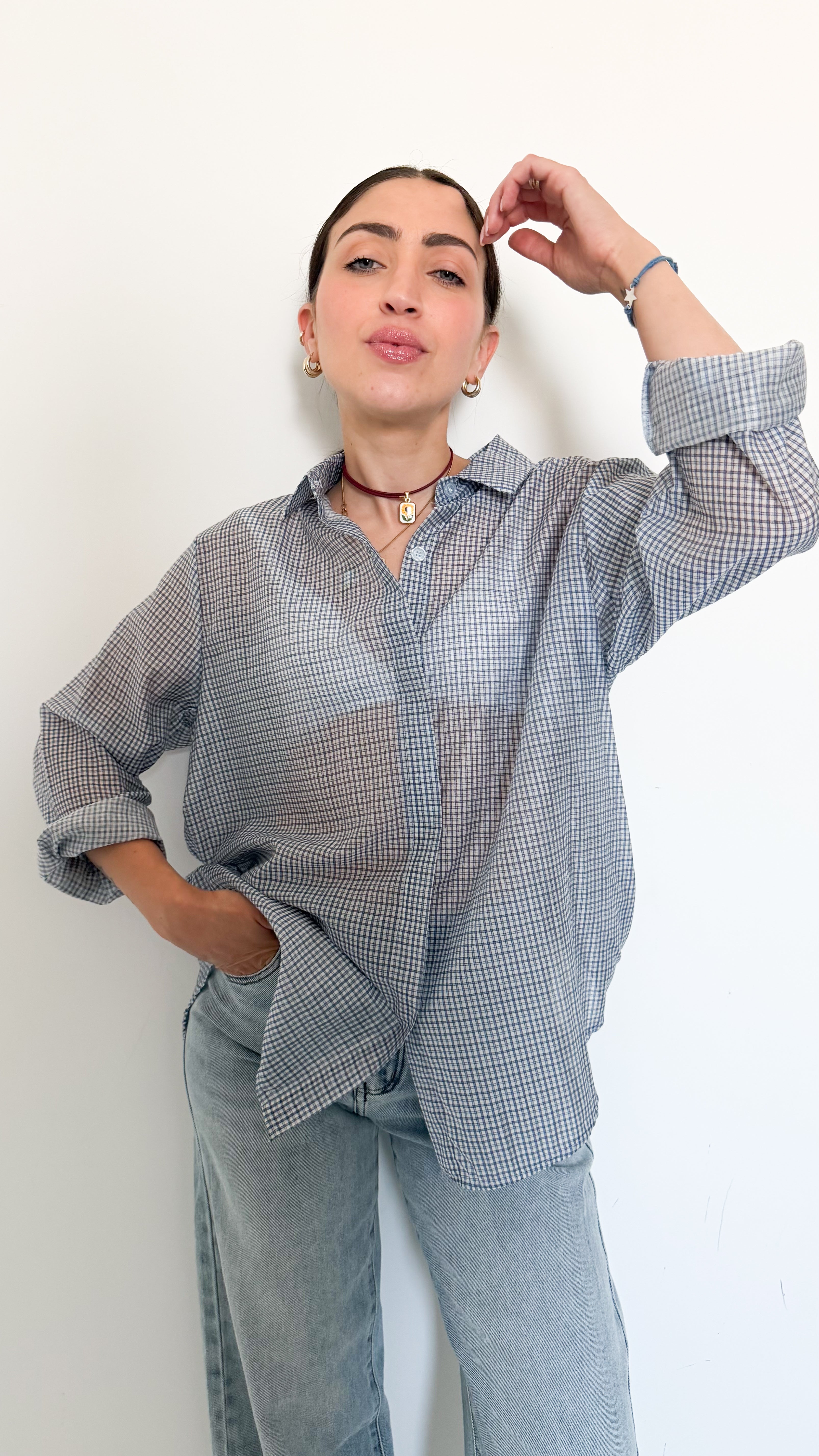Camicia Velata A Quadretti