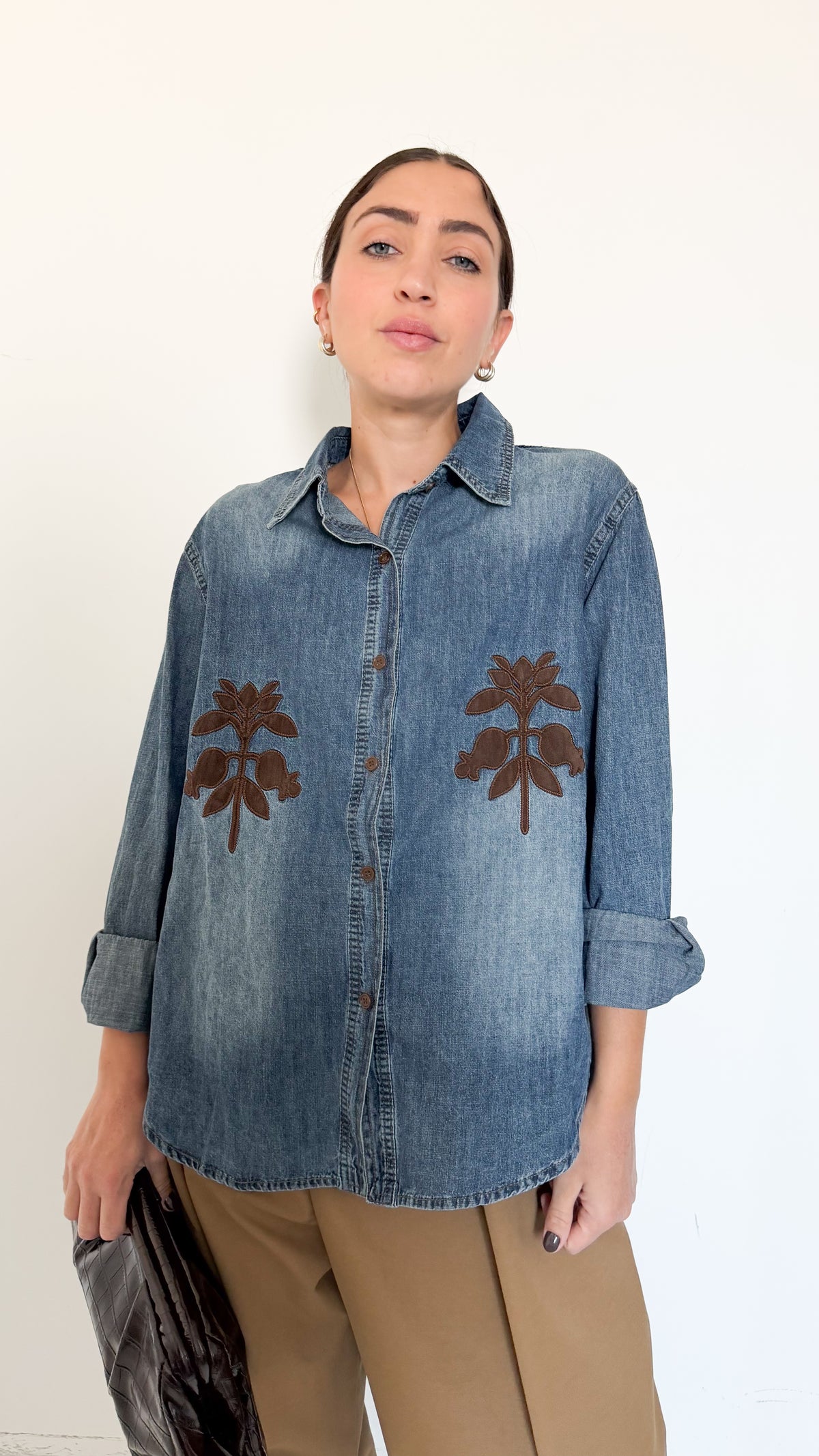 Camicia In Denim Con Dettagli