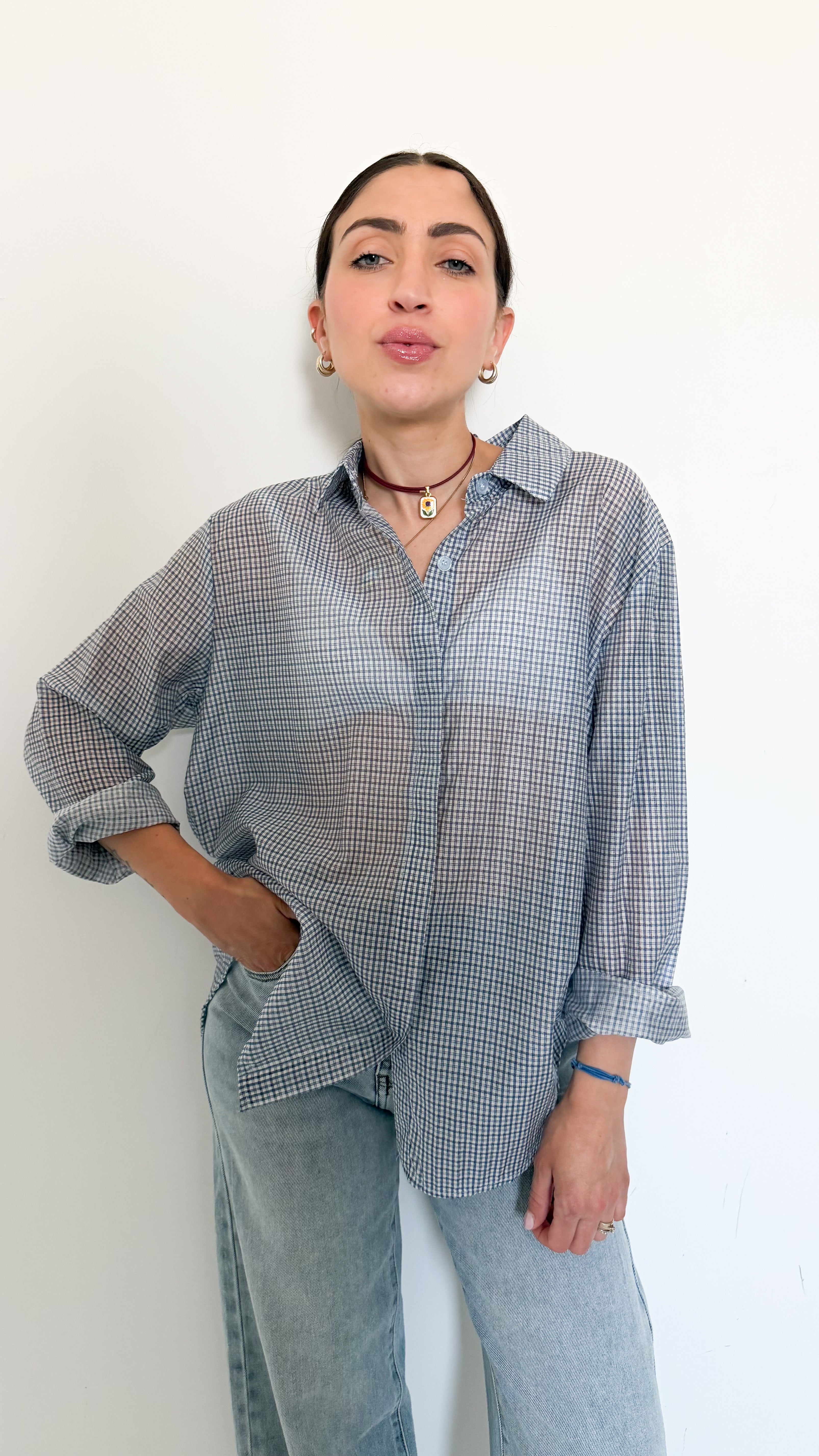 Camicia Velata A Quadretti