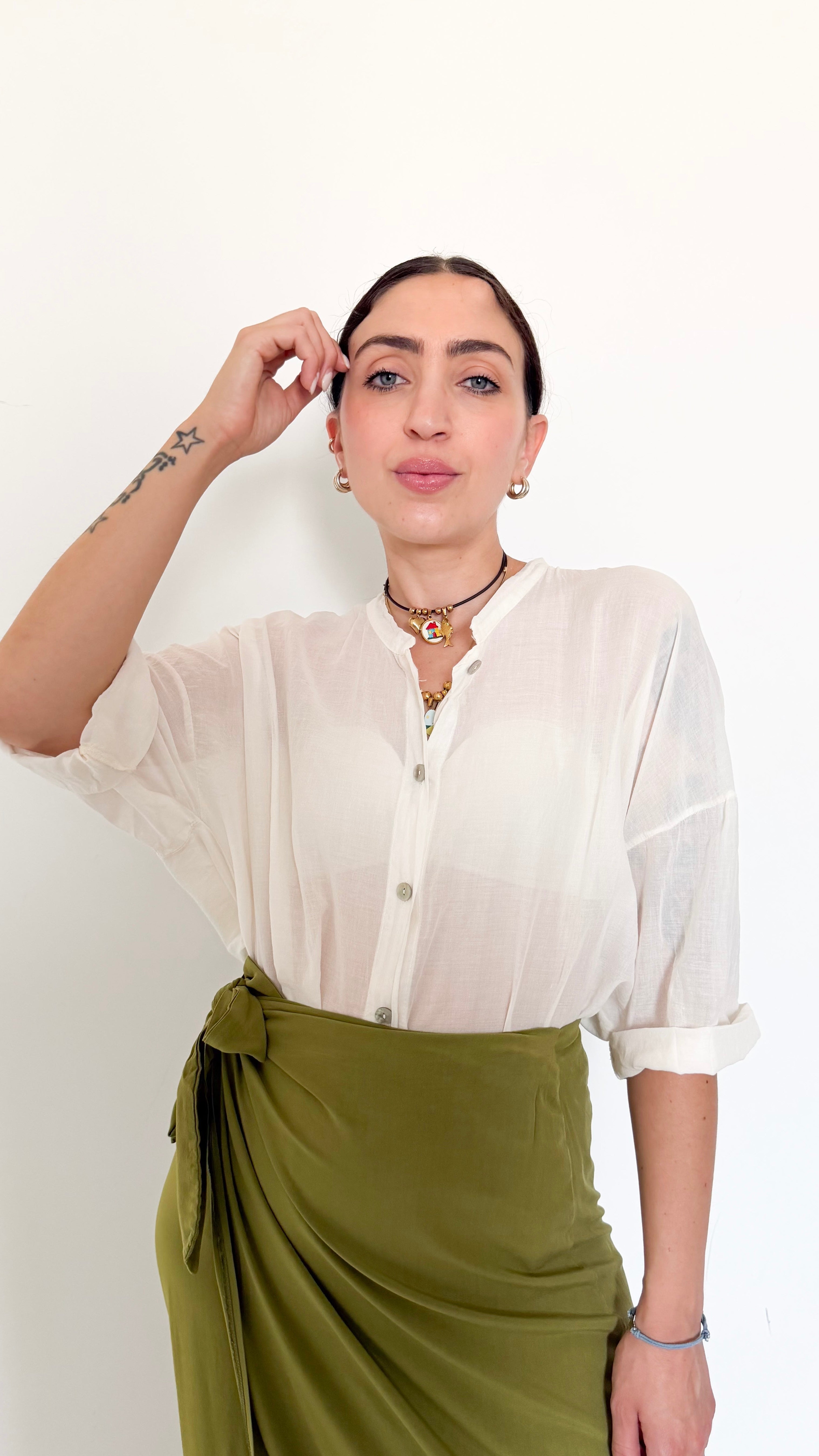 Camicia In Mussola Burro