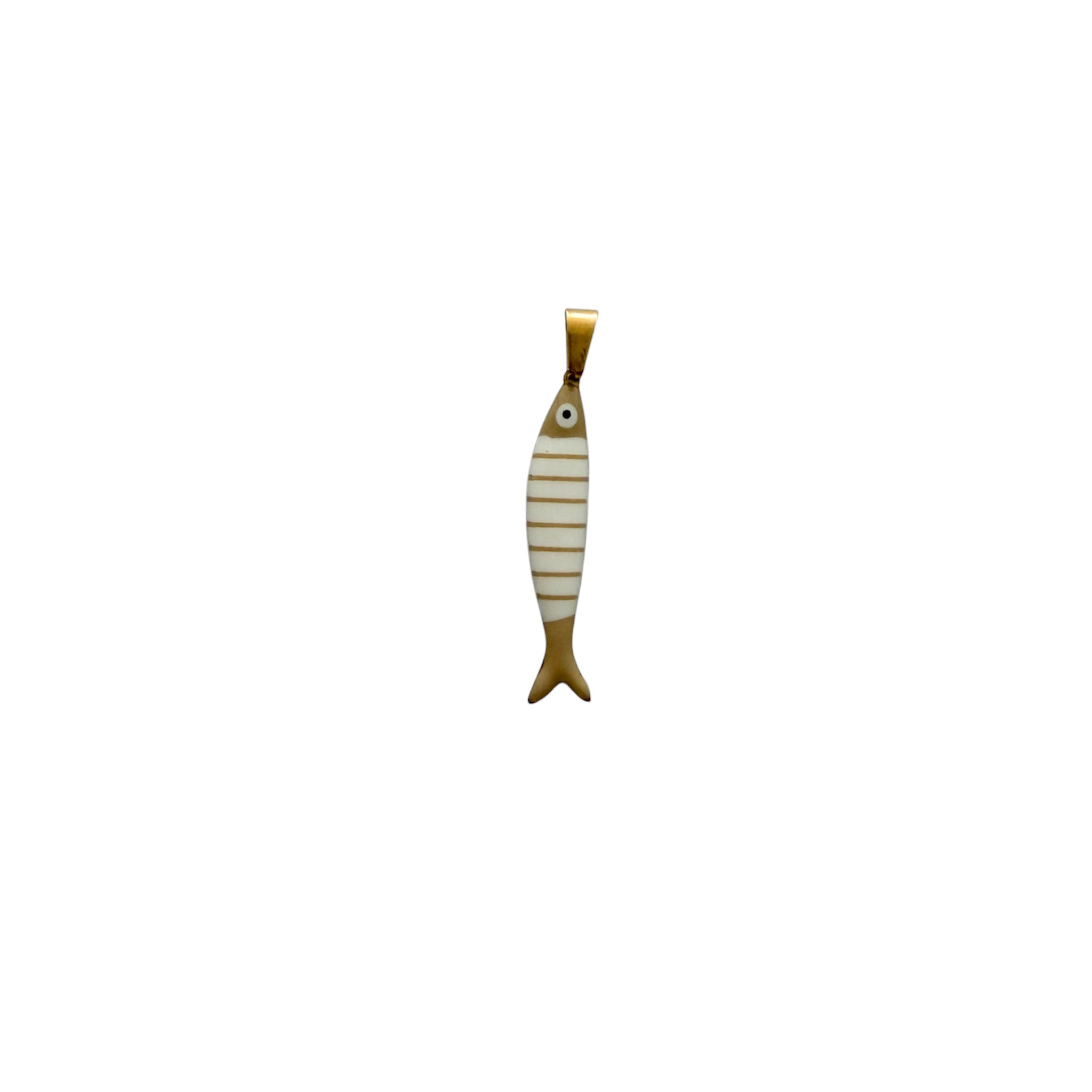 Charm Pesce A Righe Beige