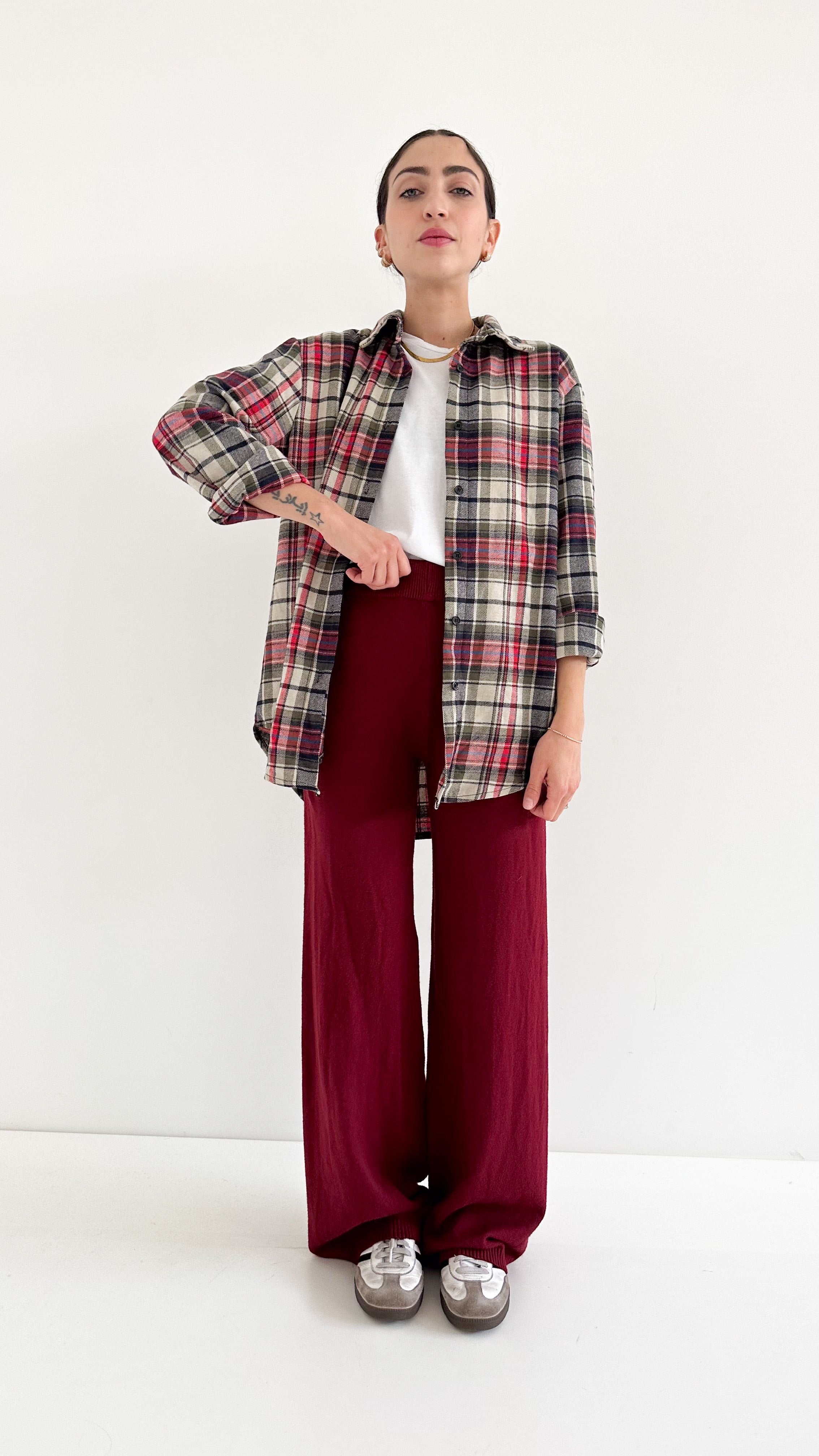 Pantaloni Isa Bordeaux