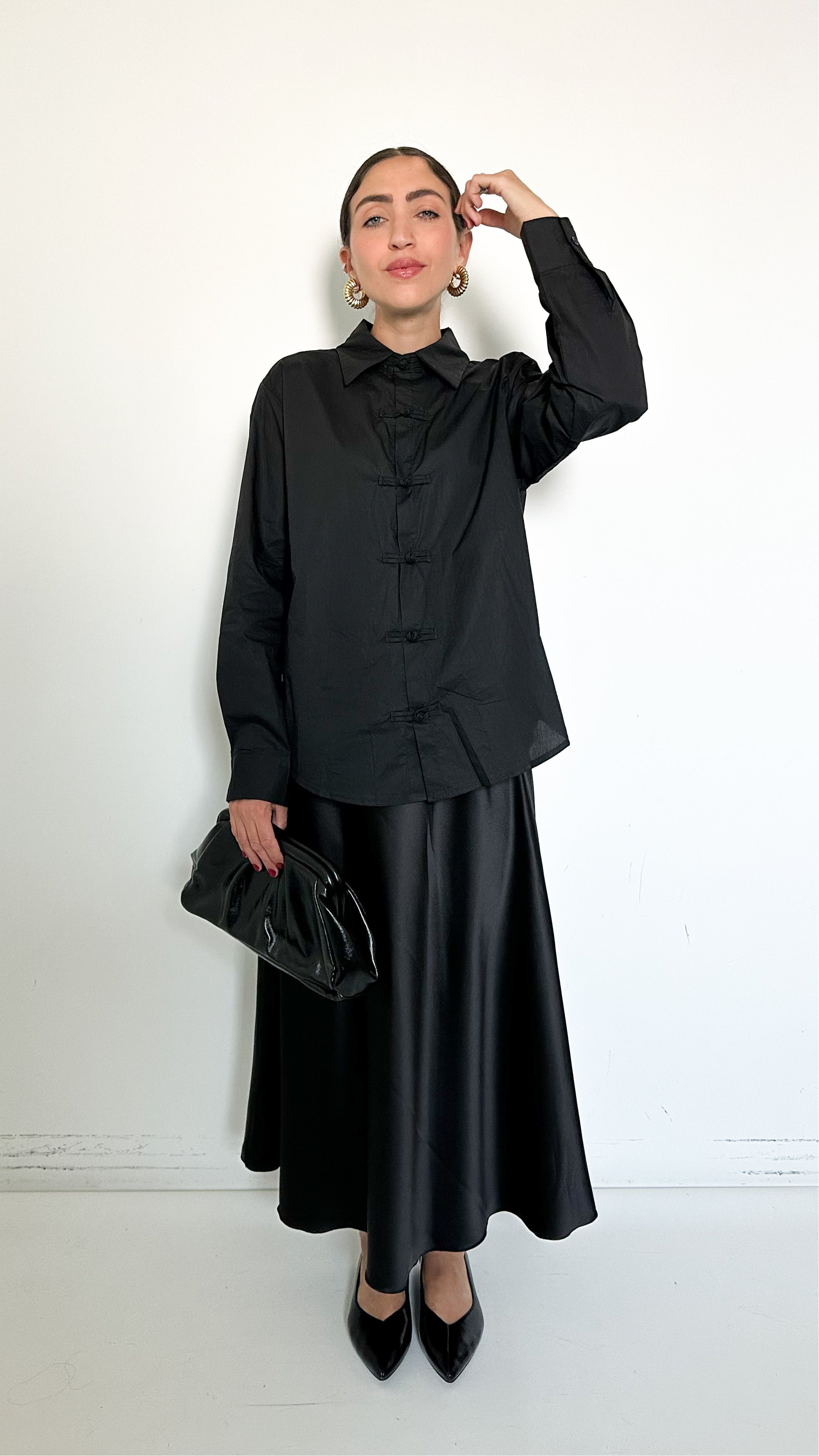 Gonna In Satin Nera
