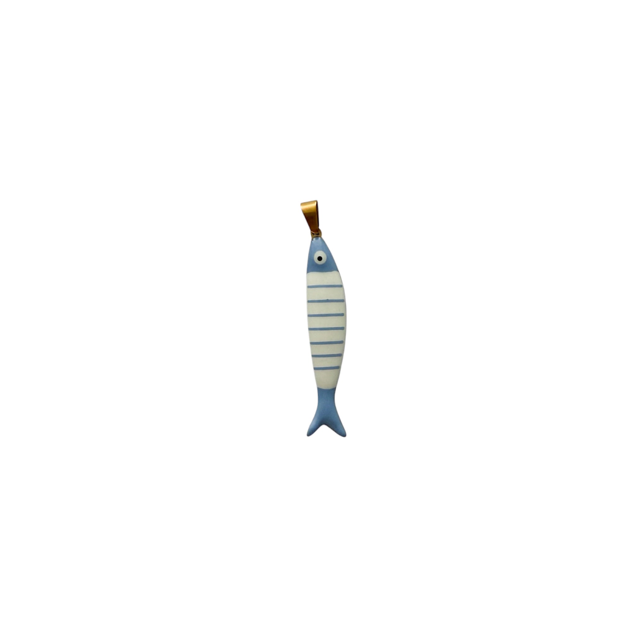 Charm Pesce A Righe Azzurro