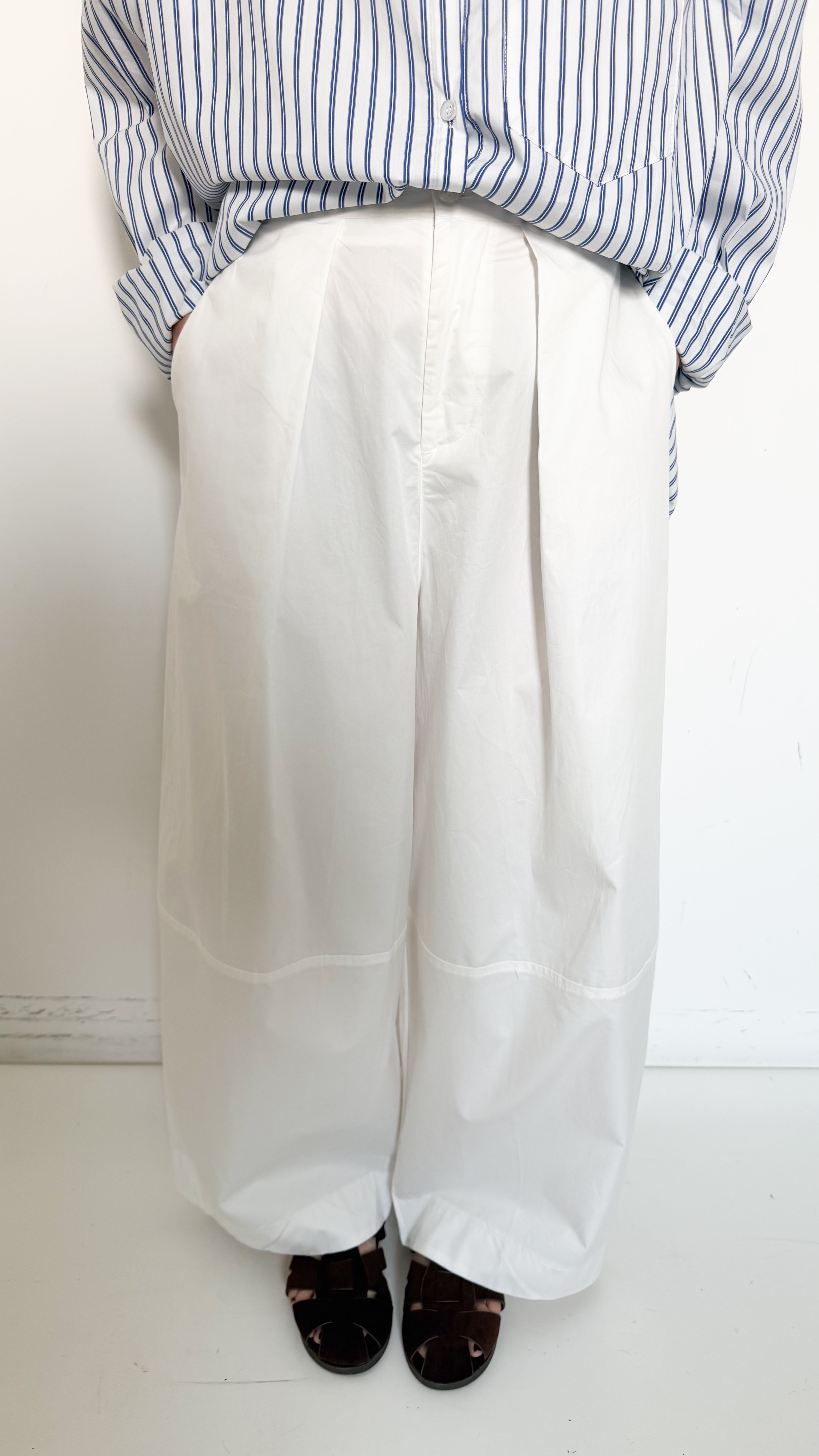 Pantaloni Bianchi In Cotone