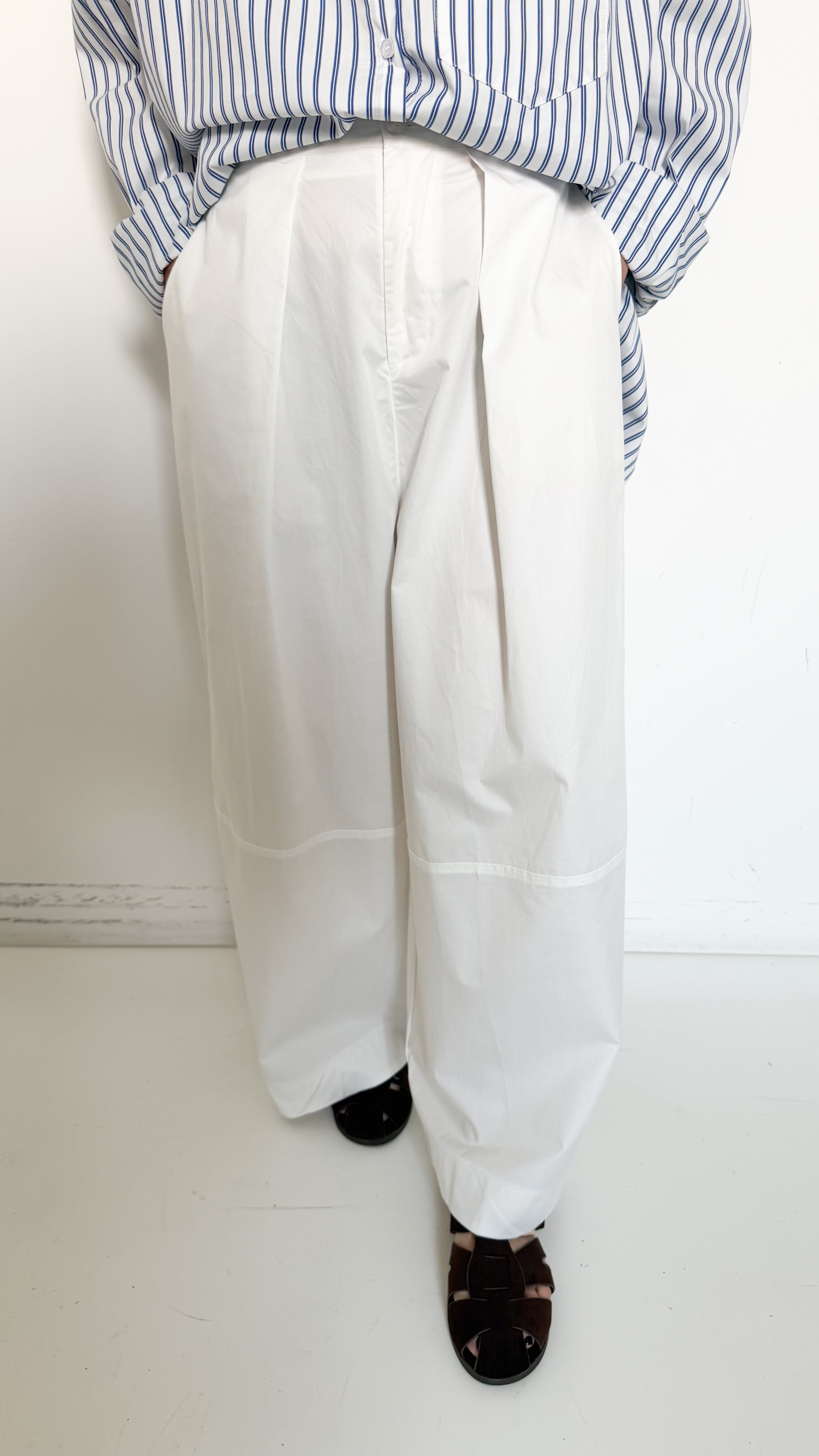 Pantaloni Bianchi In Cotone