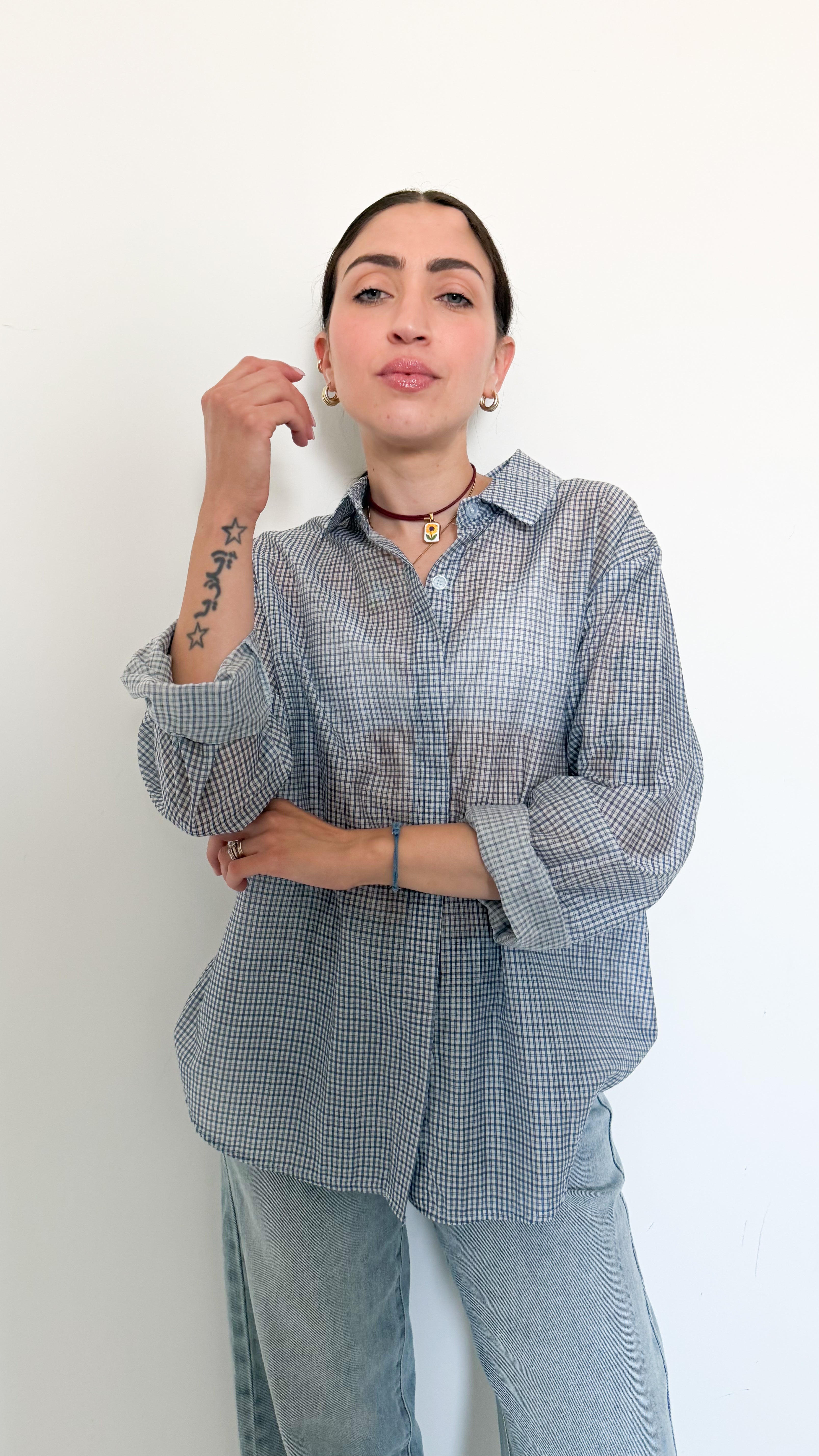 Camicia Velata A Quadretti