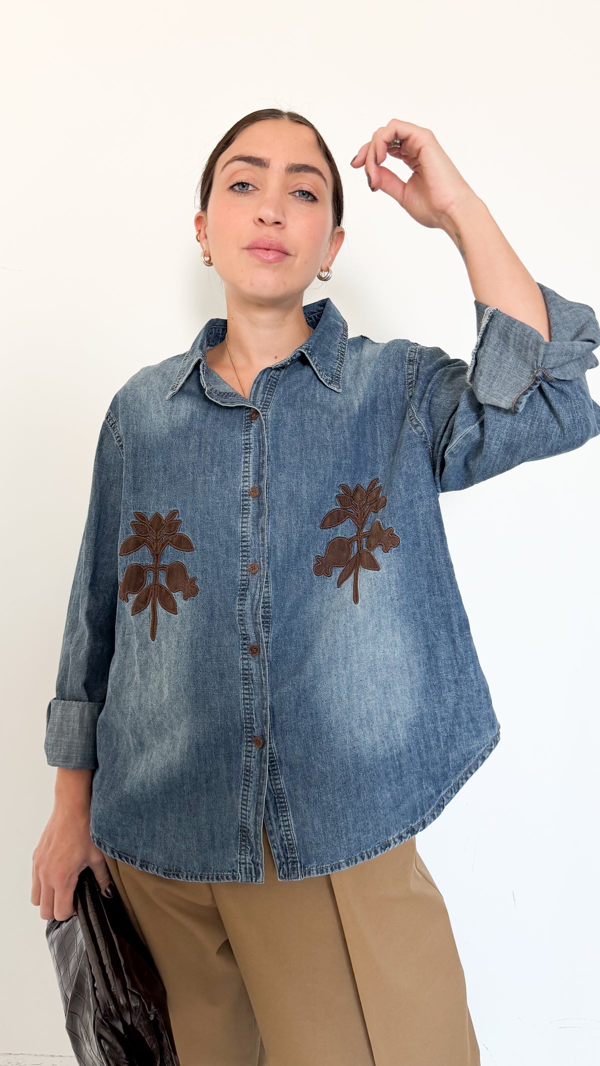 Camicia In Denim Con Dettagli