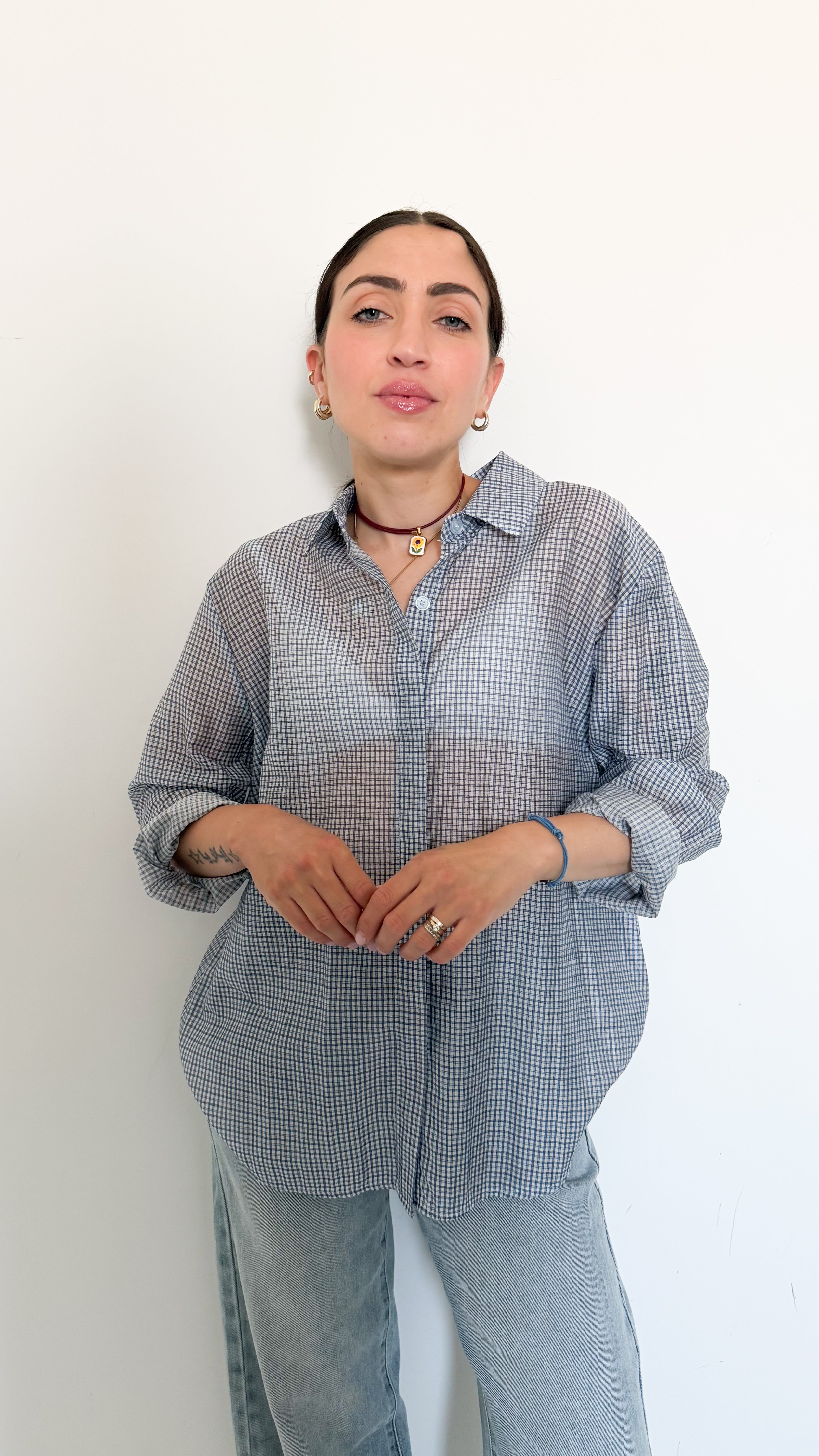 Camicia Velata A Quadretti