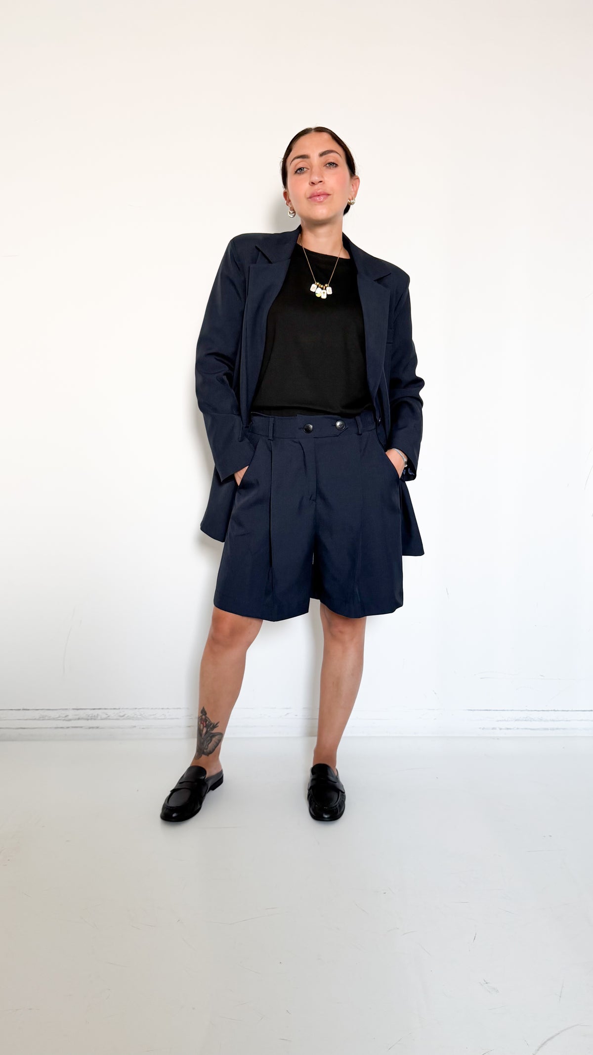 Tailleur Blu Con Bermuda
