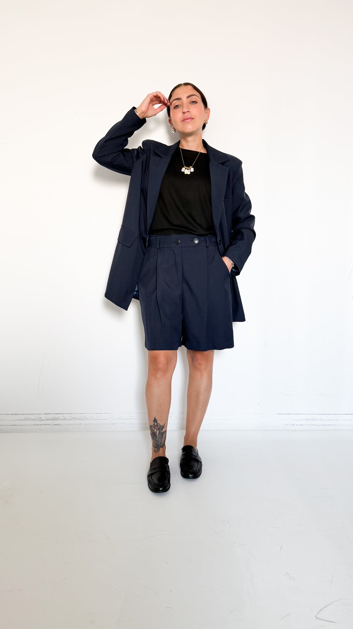Tailleur Blu Con Bermuda