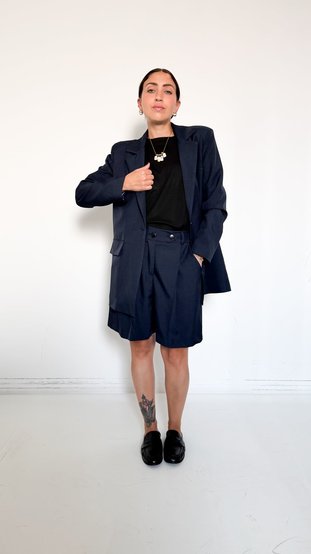 Tailleur Blu Con Bermuda