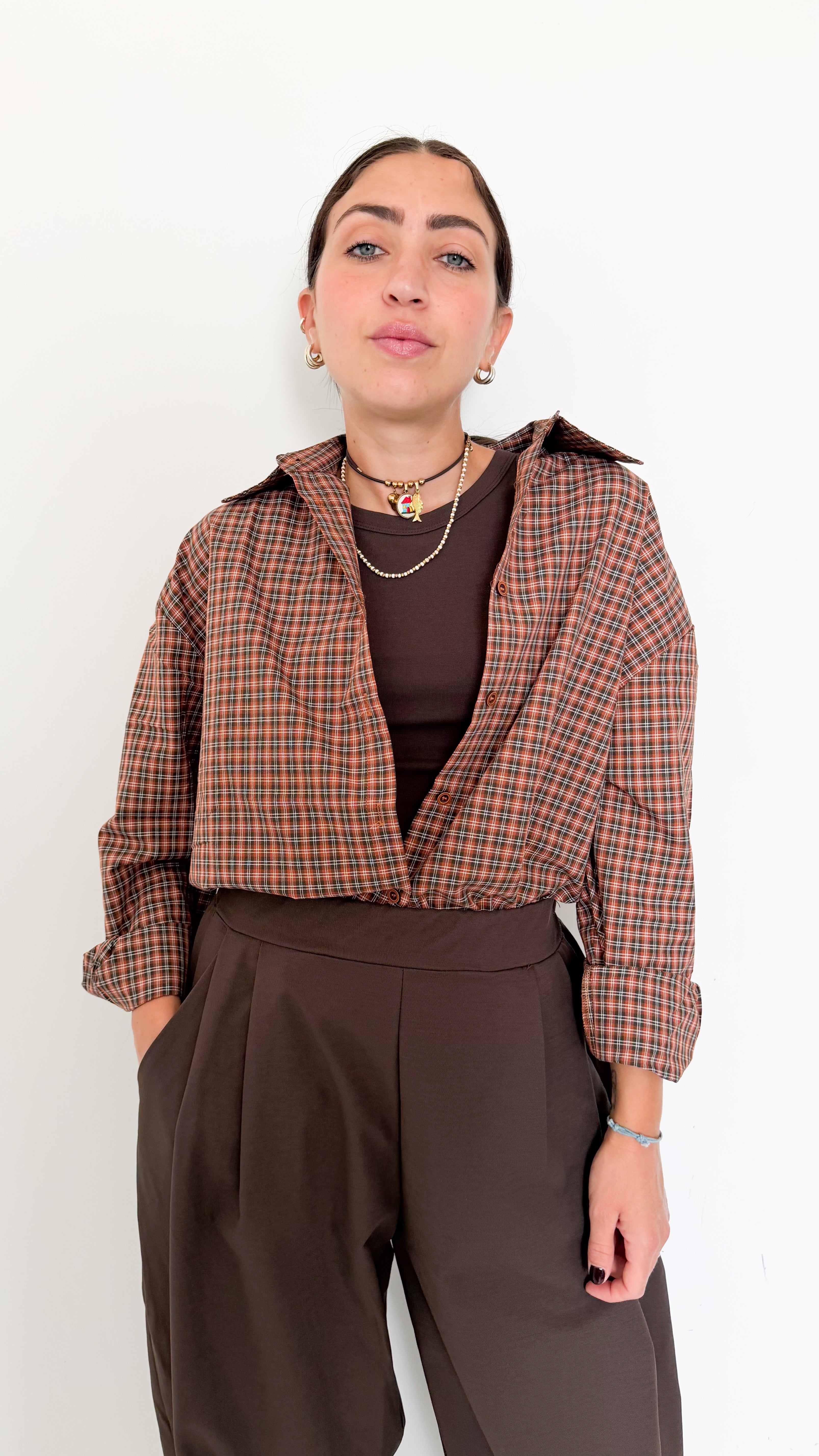 Camicia A Quadri Verde