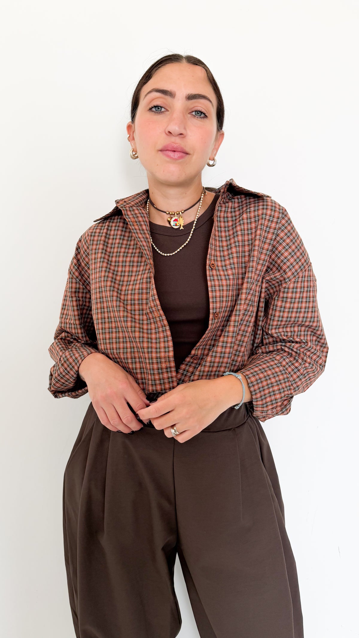 Camicia A Quadri Verde