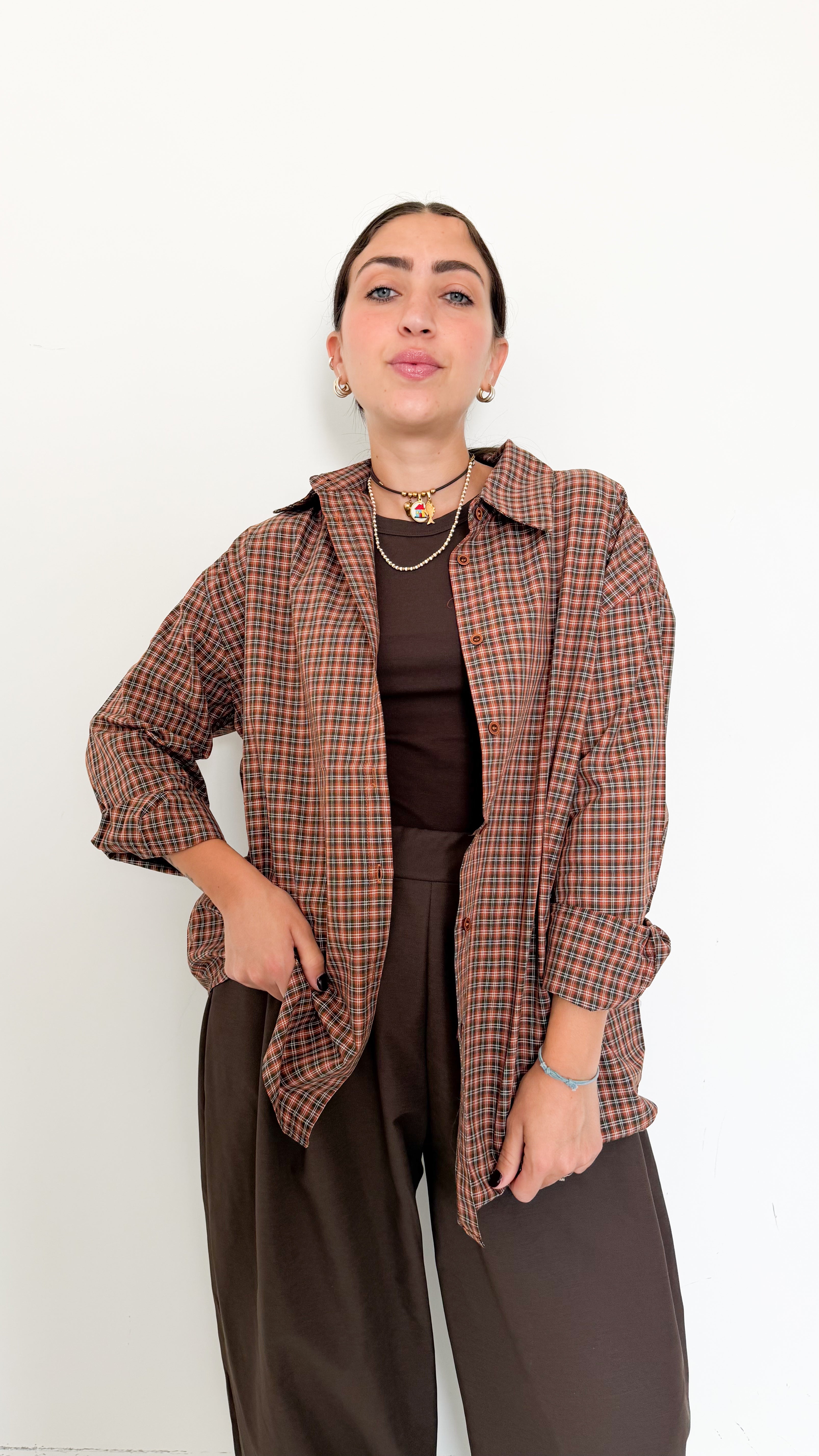 Camicia A Quadri Verde