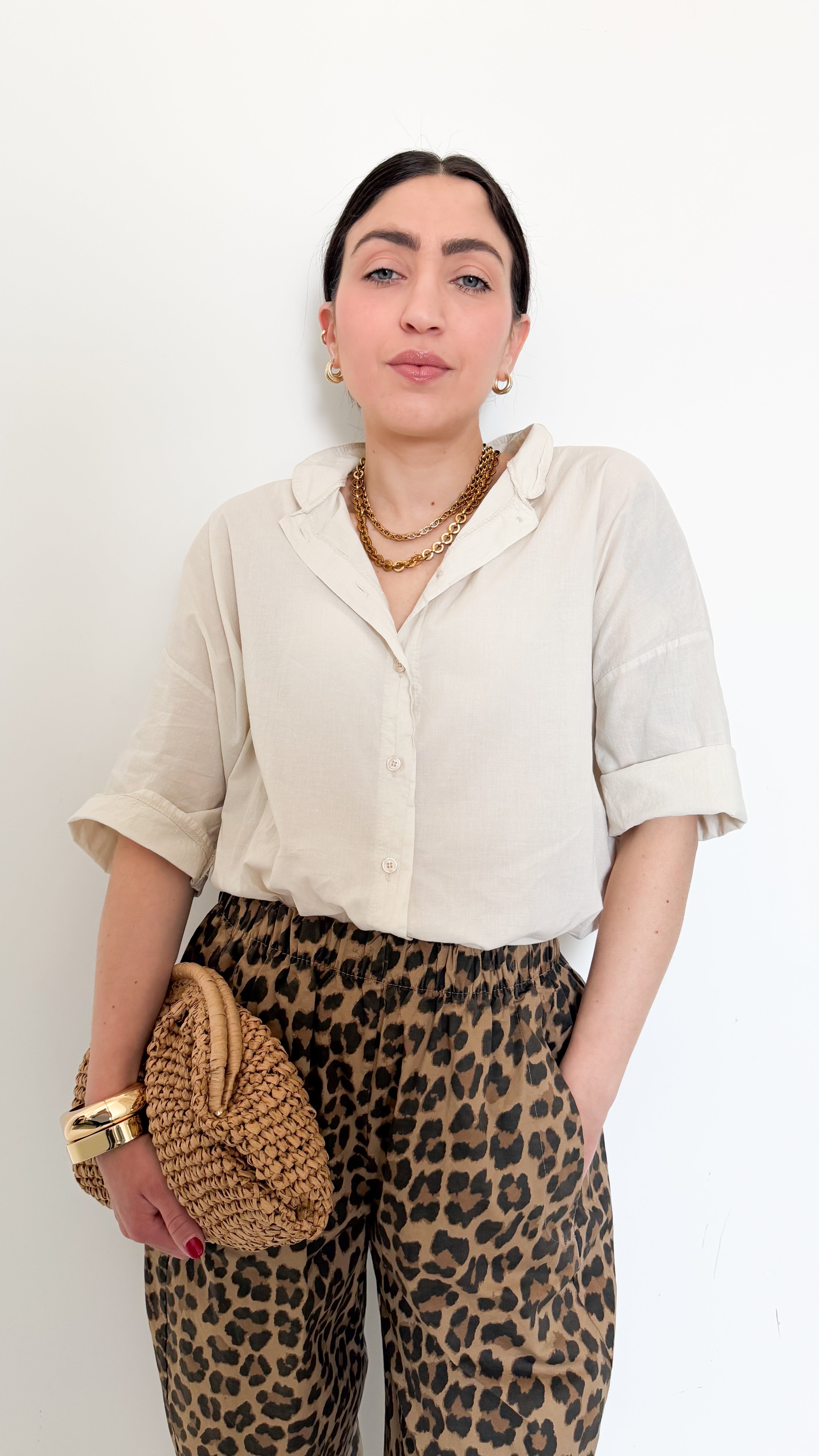 Camicia Panna Maniche Corte