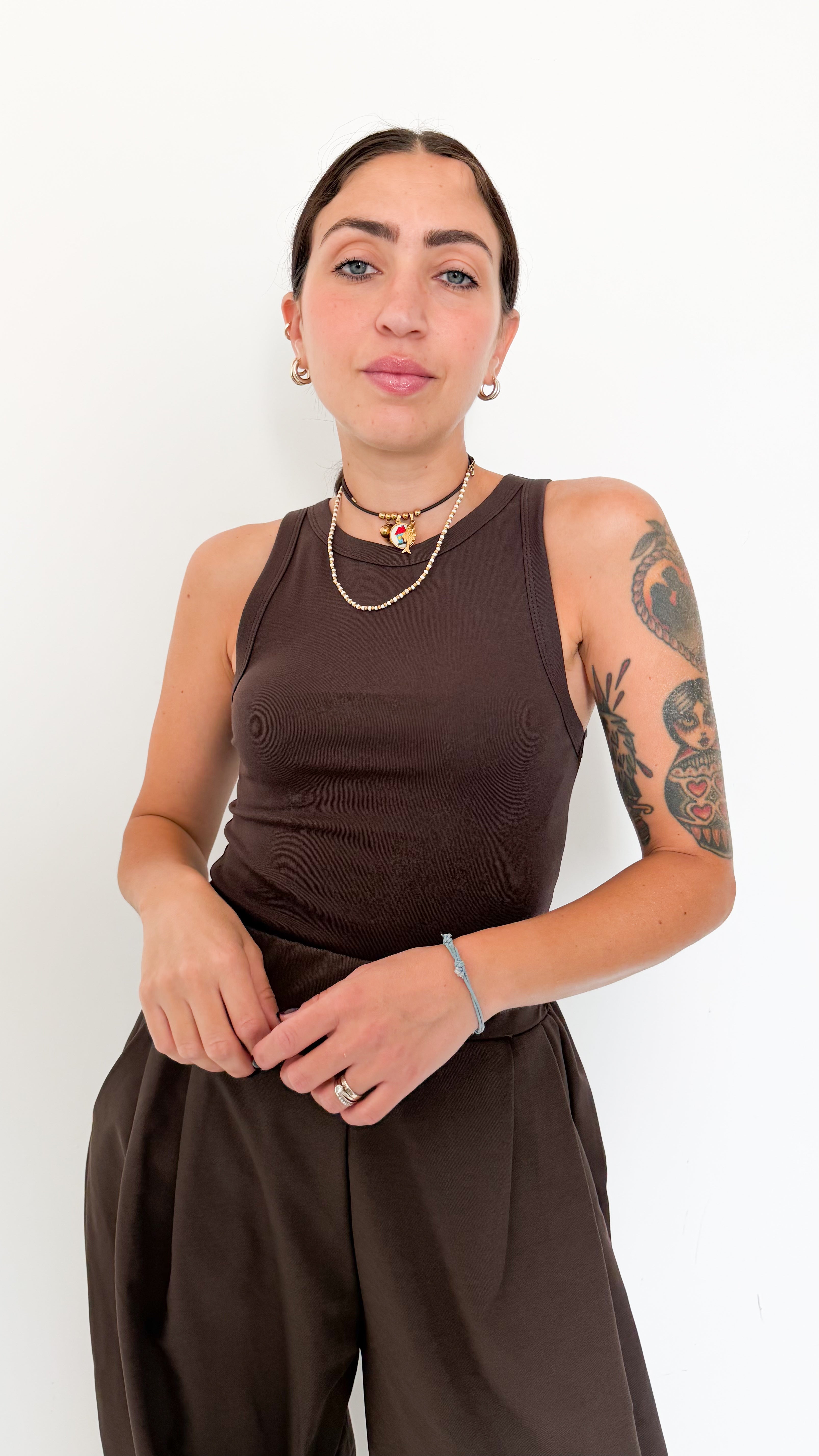 Canotta Basic Marrone