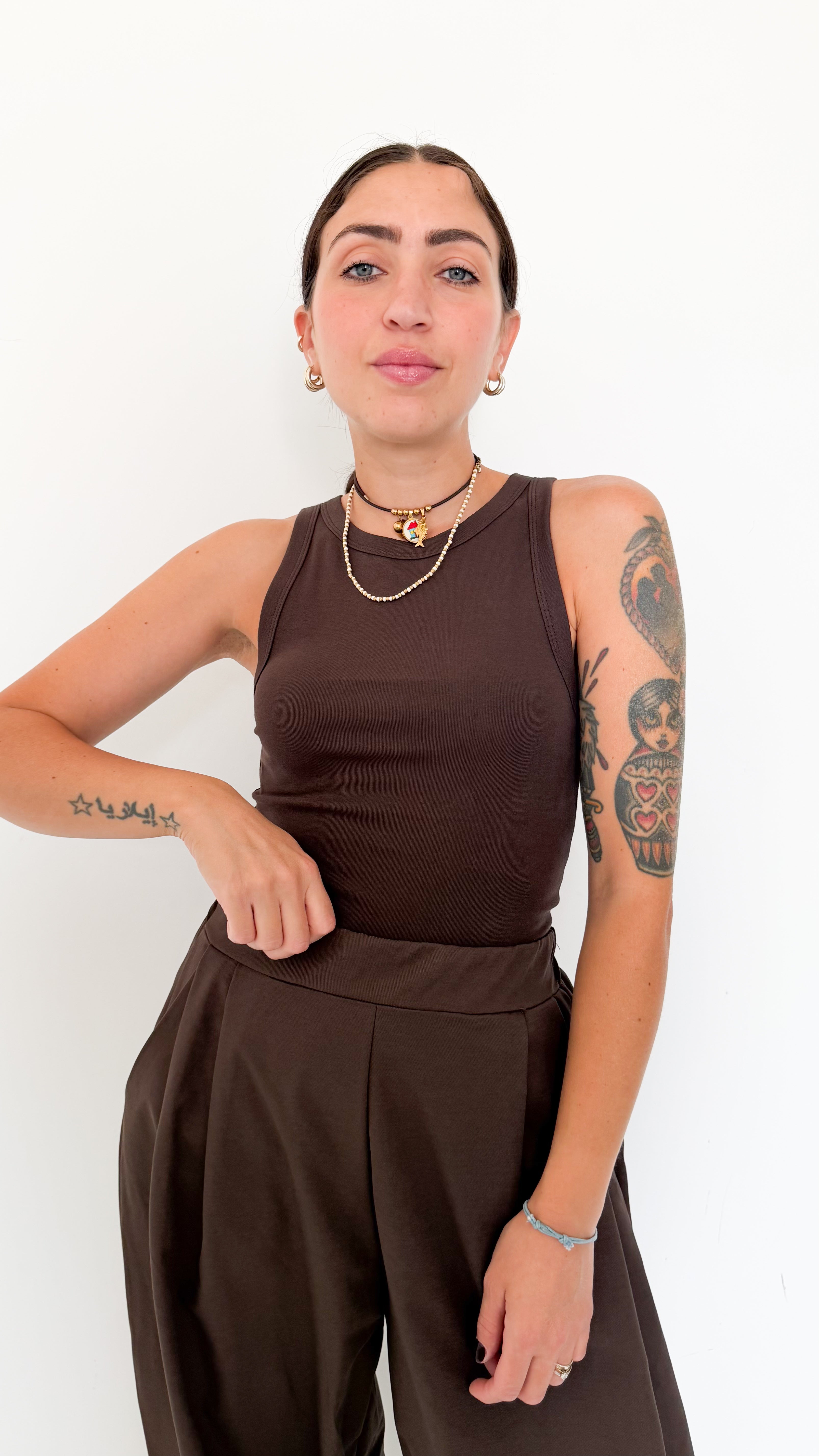 Canotta Basic Marrone