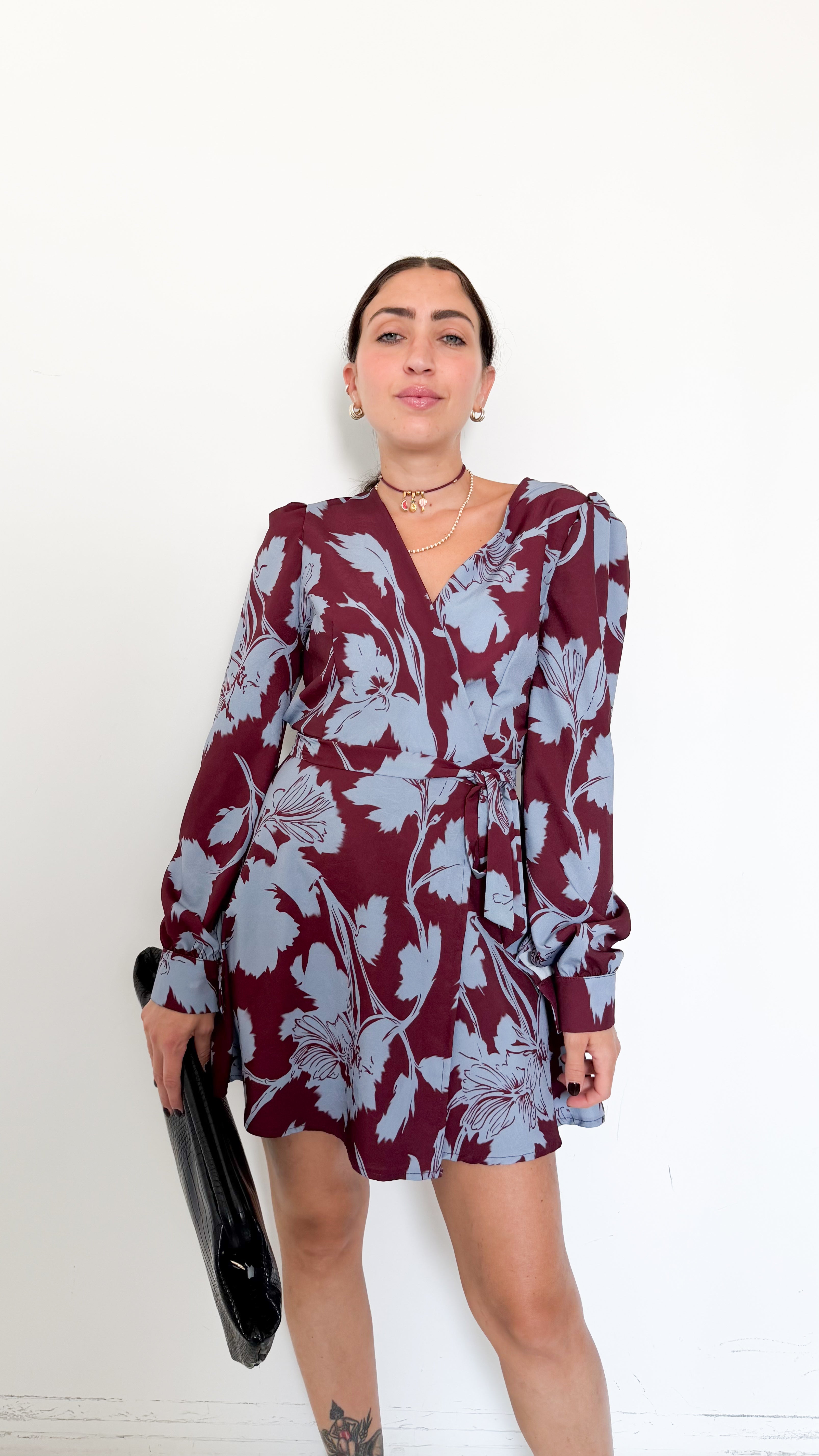 Vestito Portafoglio Fantasia Fiori