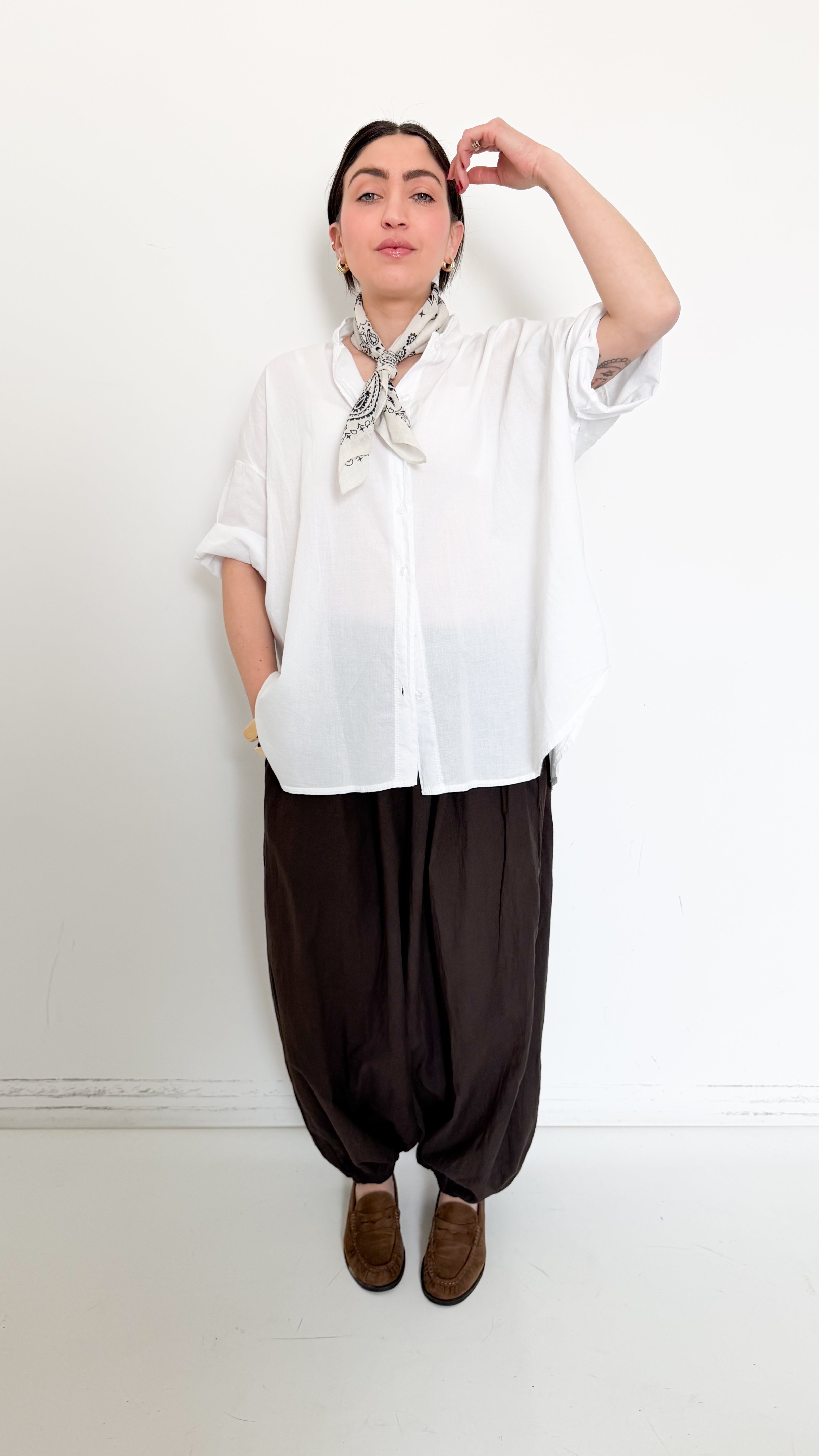 Pantaloni In Cotone Marroni