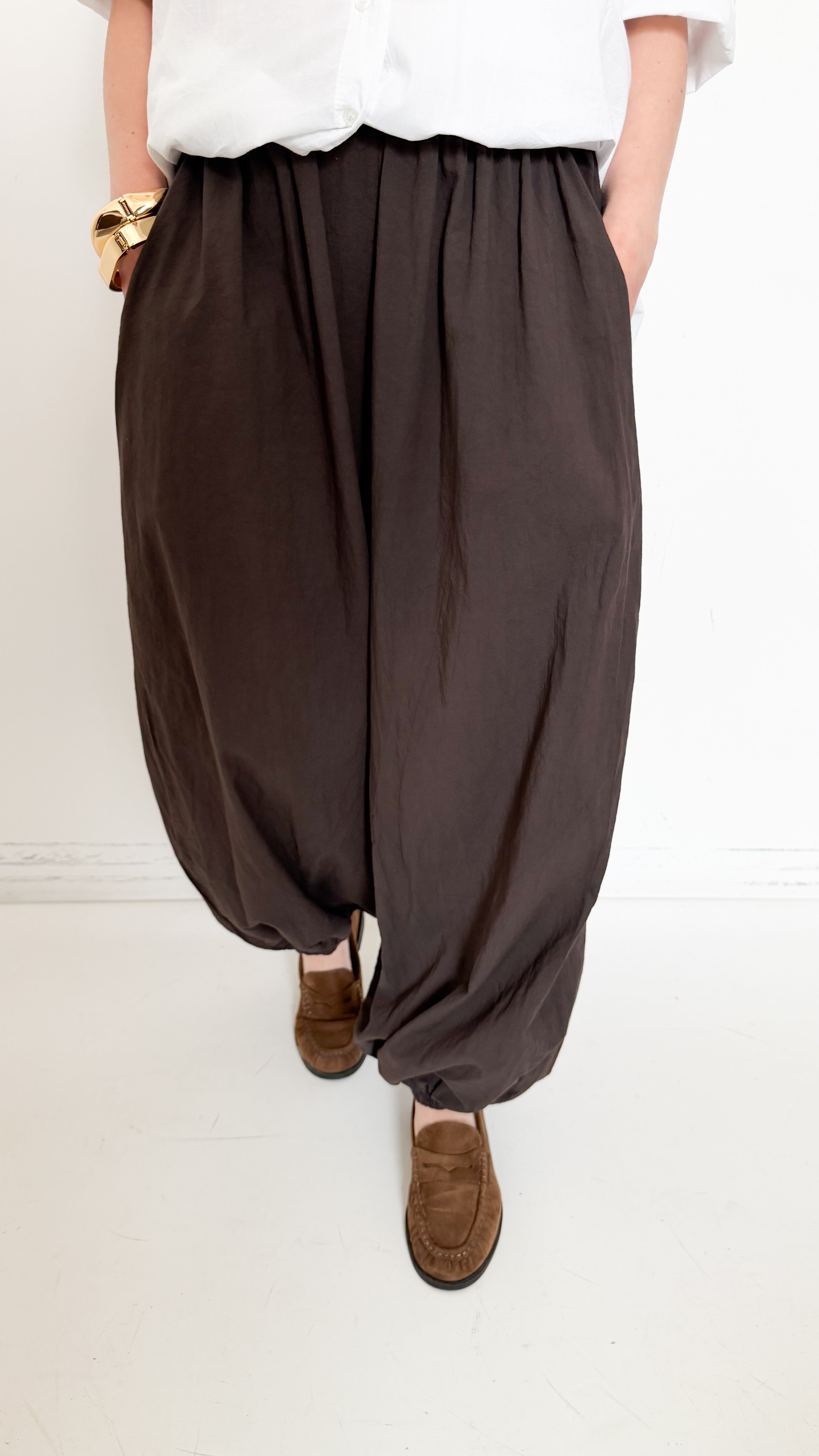 Pantaloni In Cotone Marroni