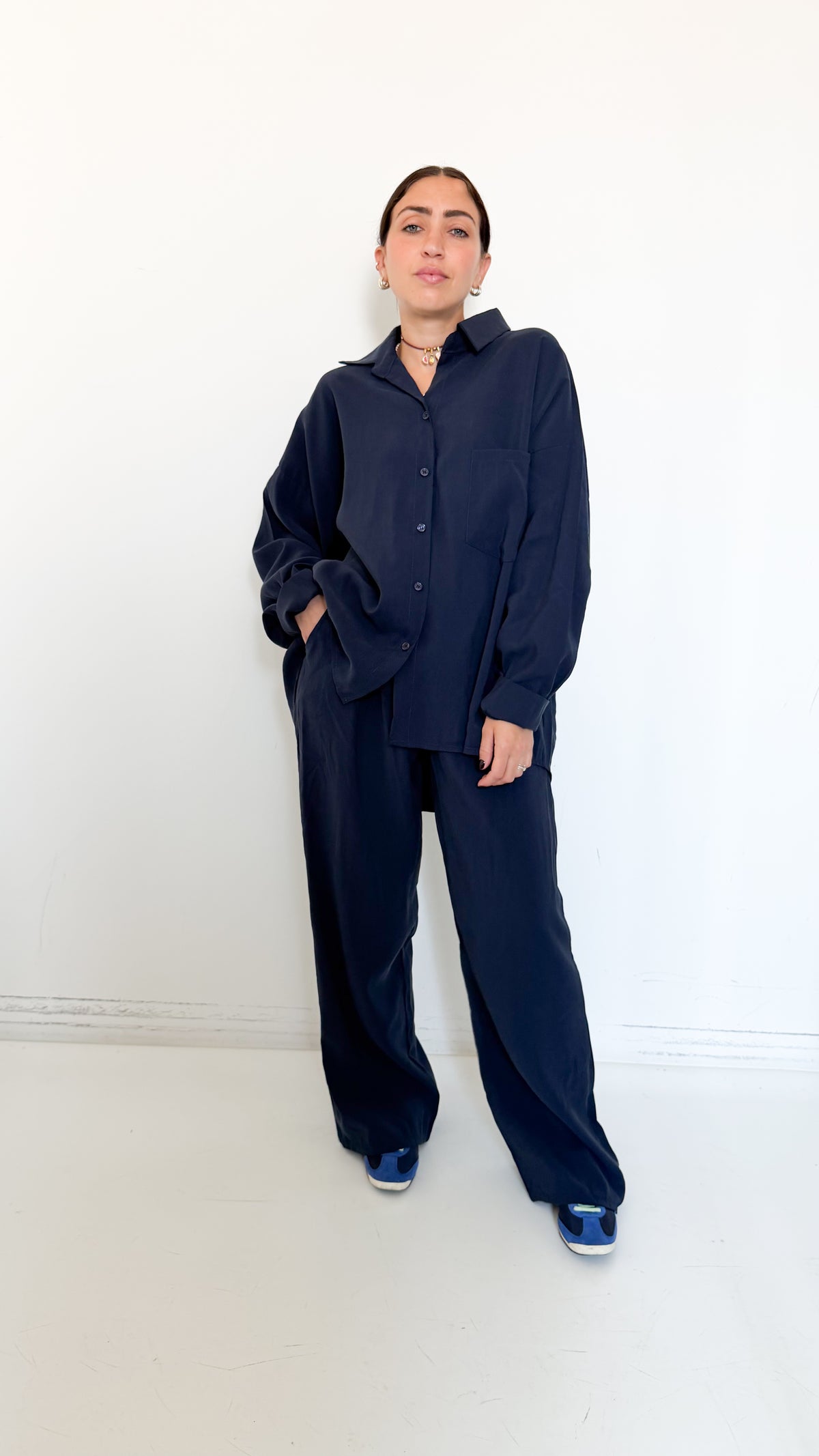 Coordinato Blu Con Camicia