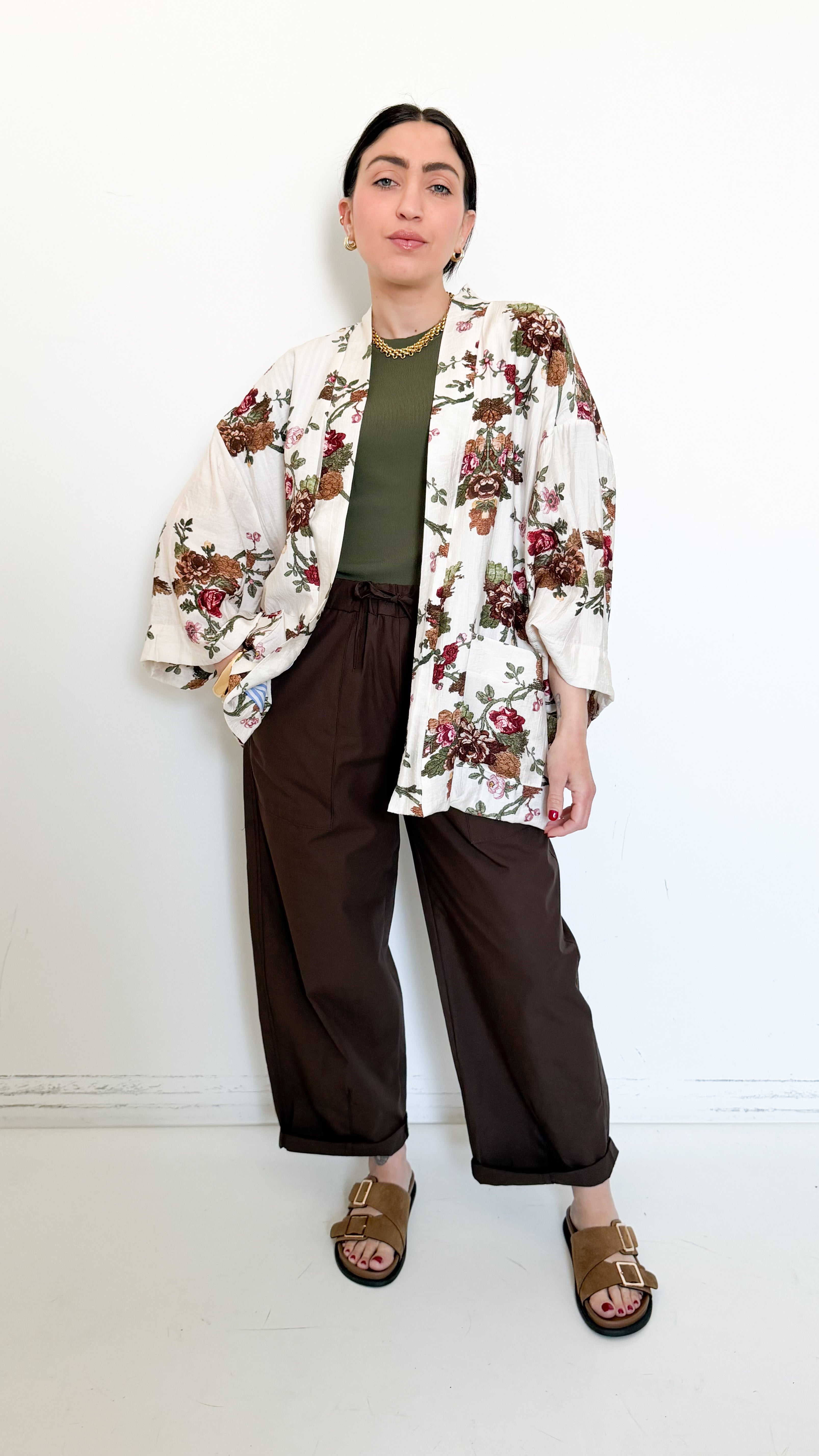 Kimono Bianco A Fantasia