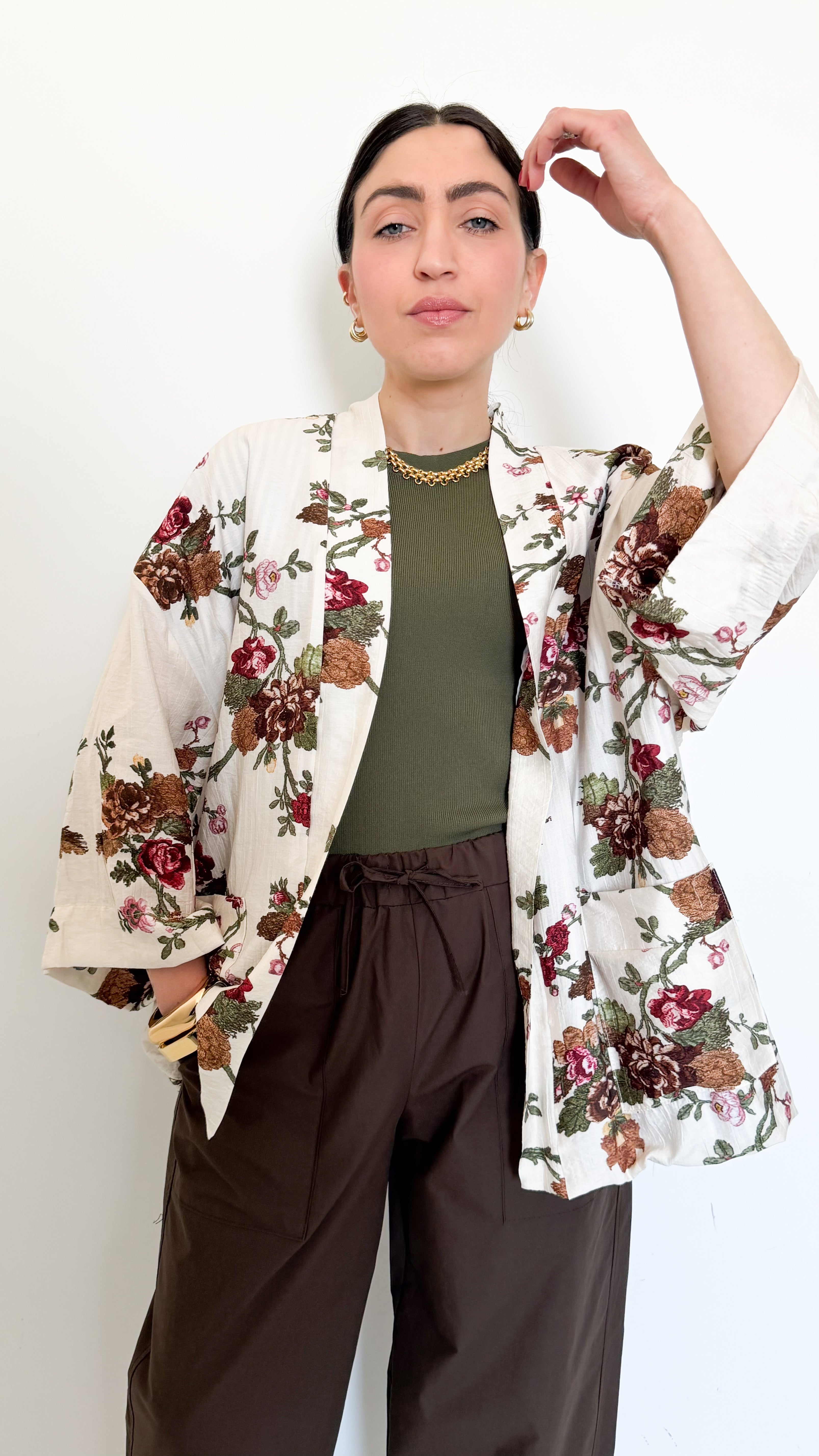 Kimono Bianco A Fantasia