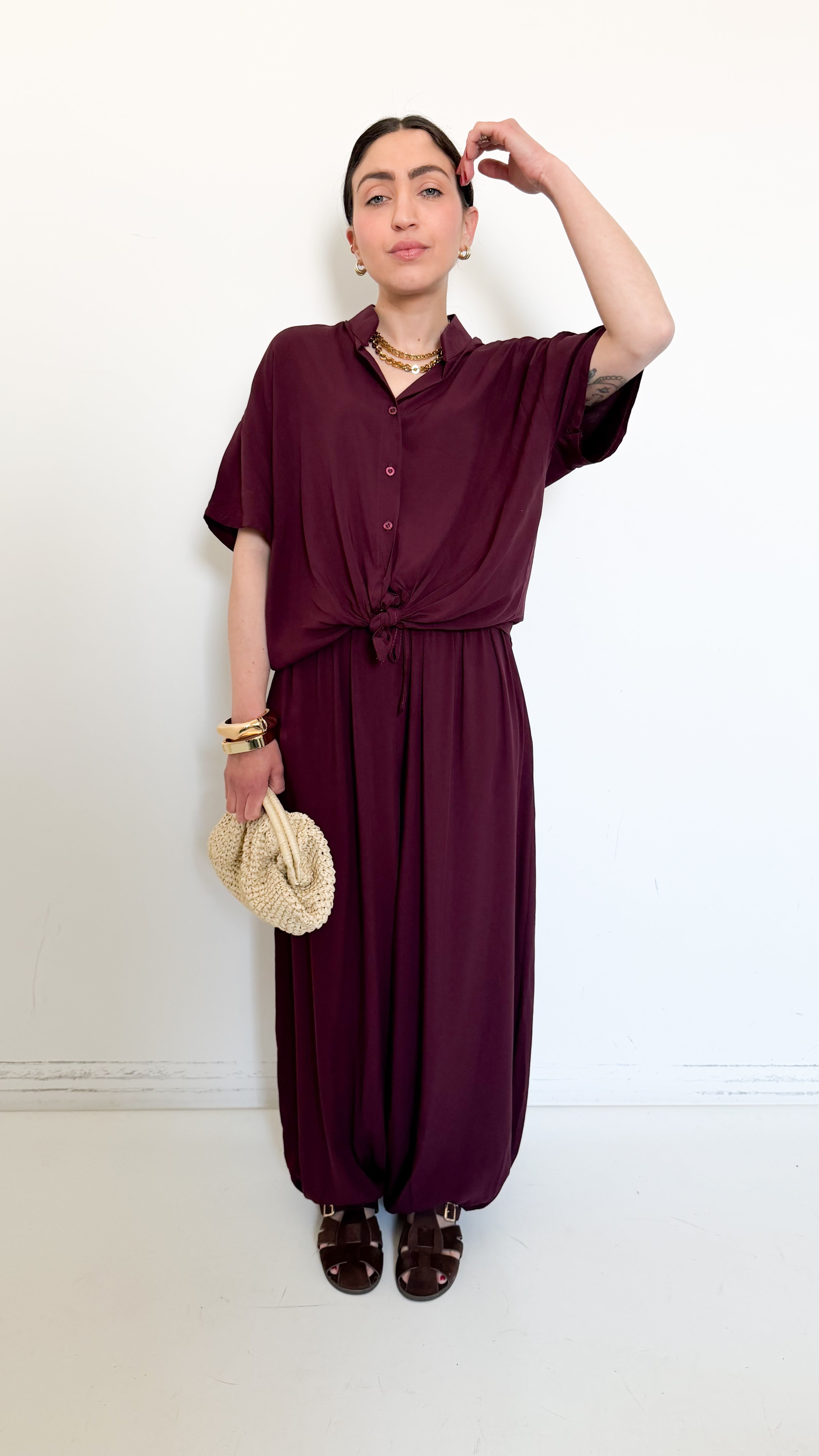 Coordinato Bordeaux In Viscosa