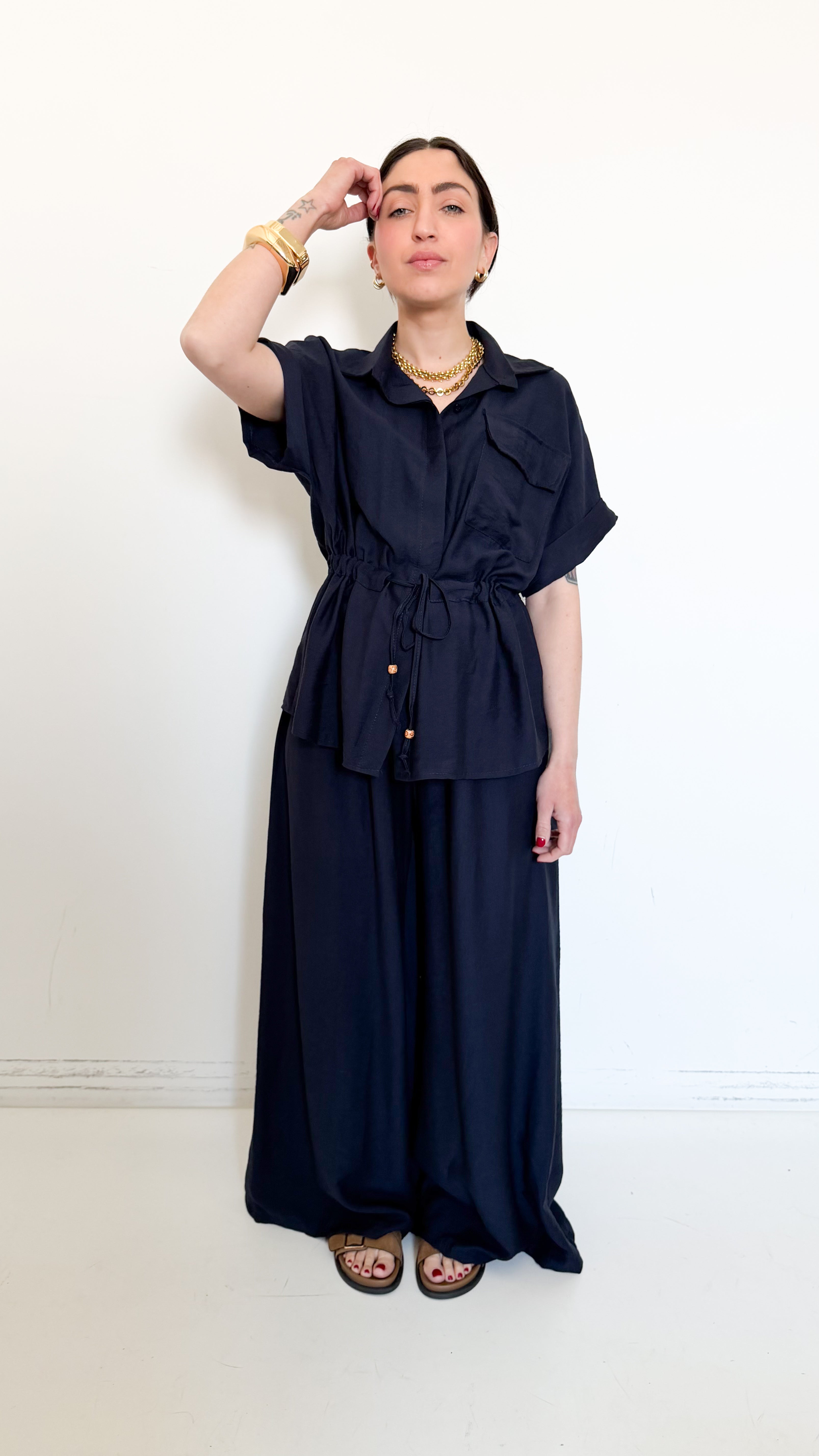 Coordinato Blu Con Coulisse