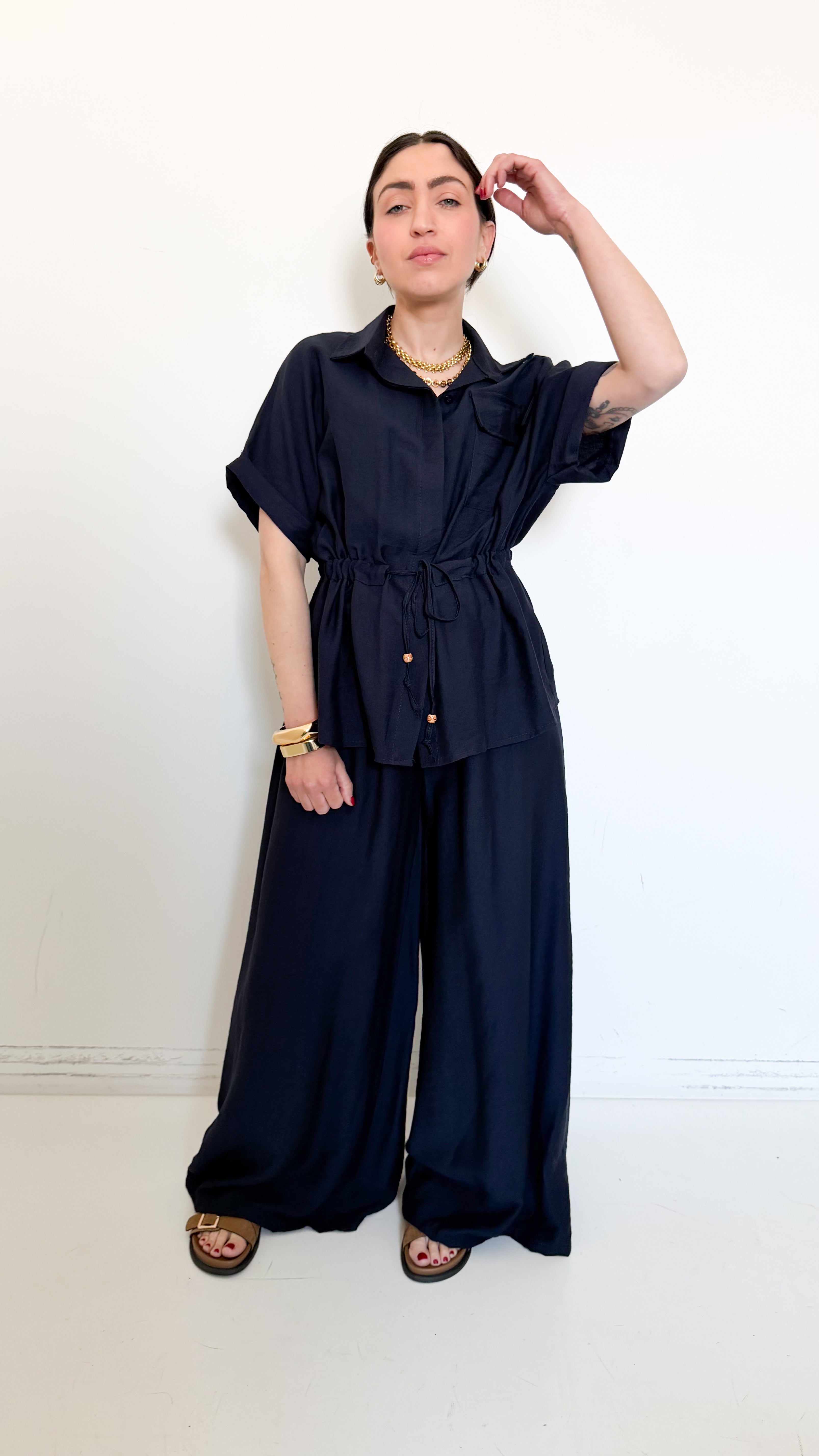 Coordinato Blu Con Coulisse