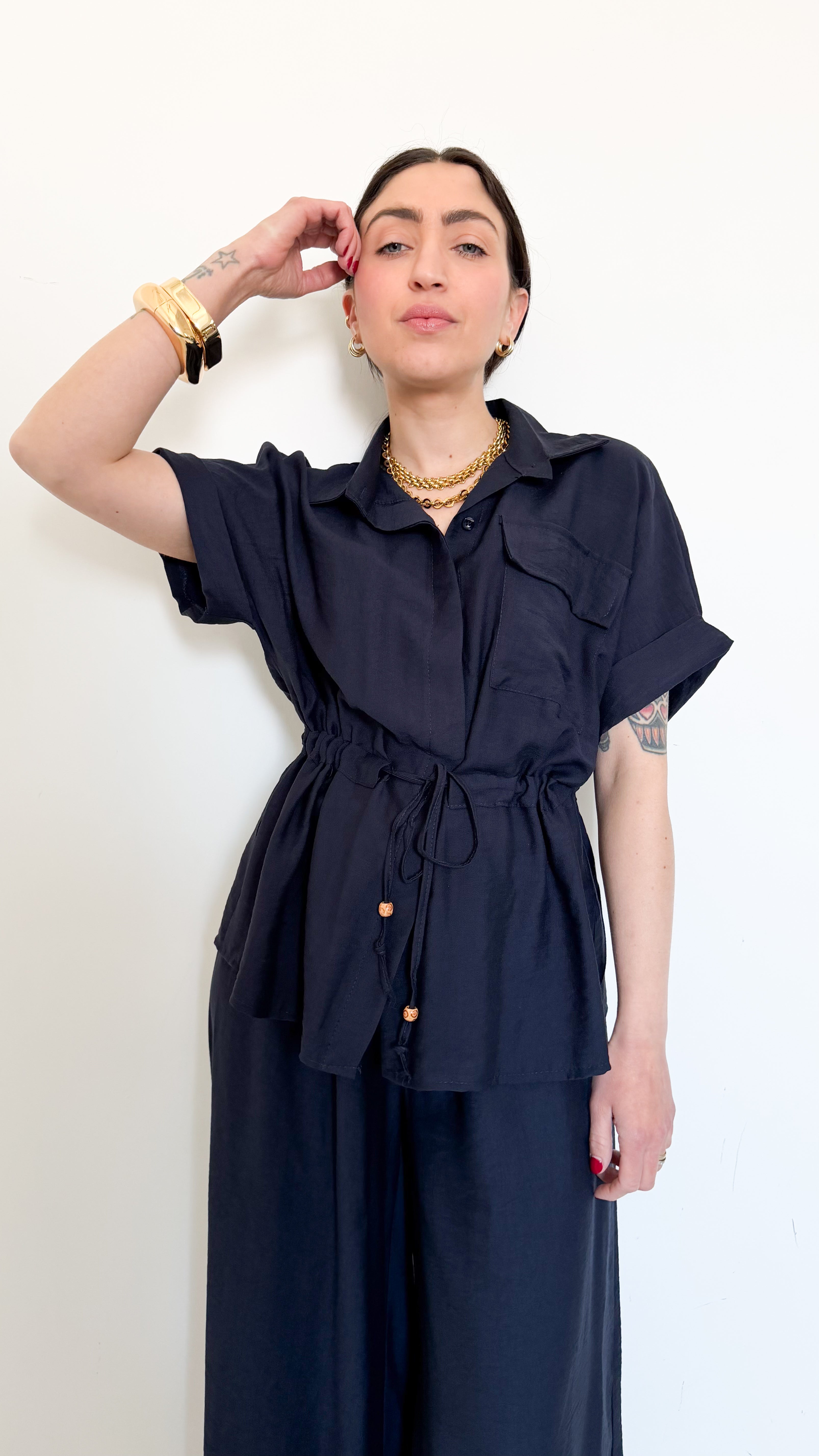 Coordinato Blu Con Coulisse