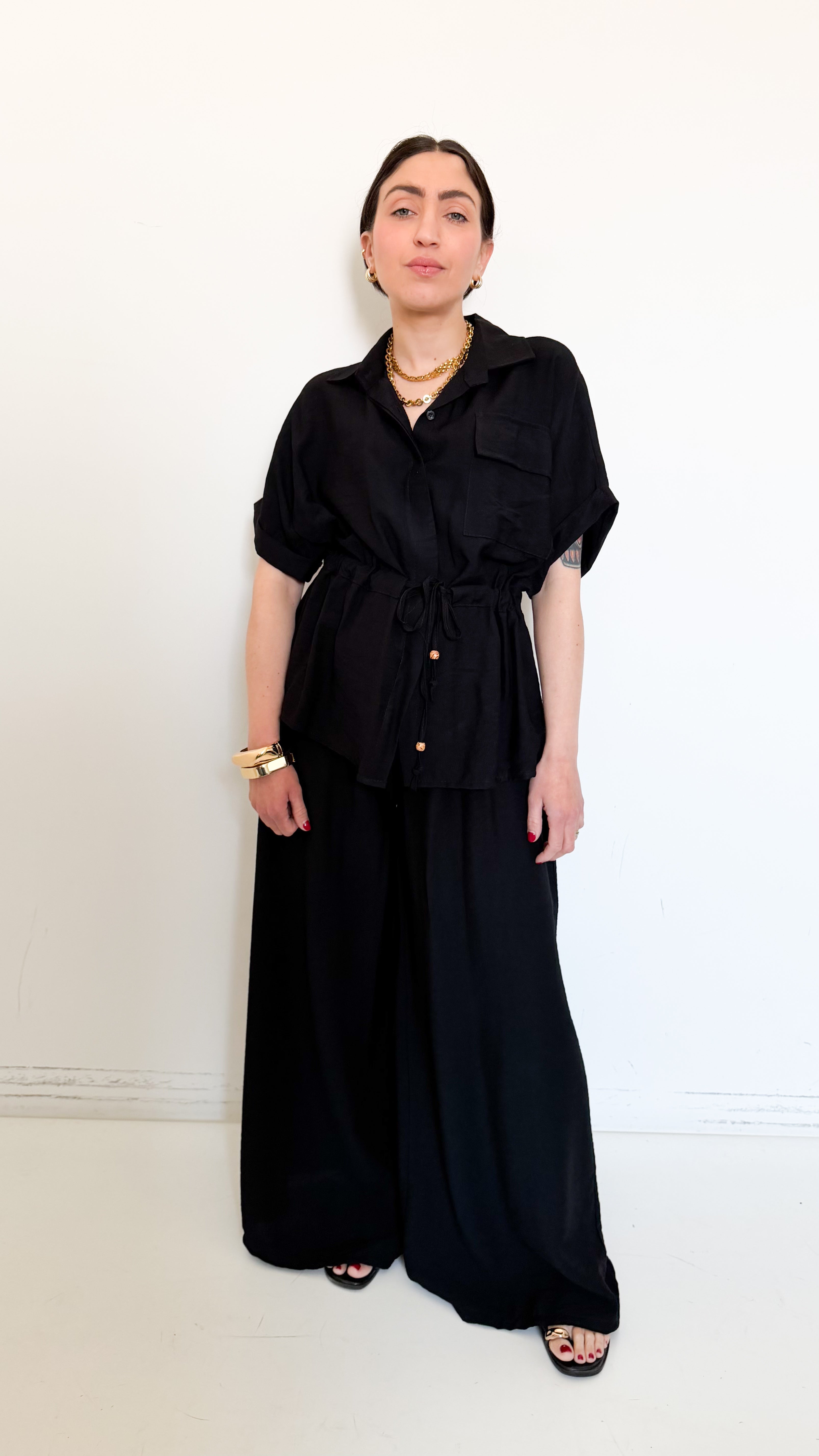 Coordinato Nero Con Coulisse
