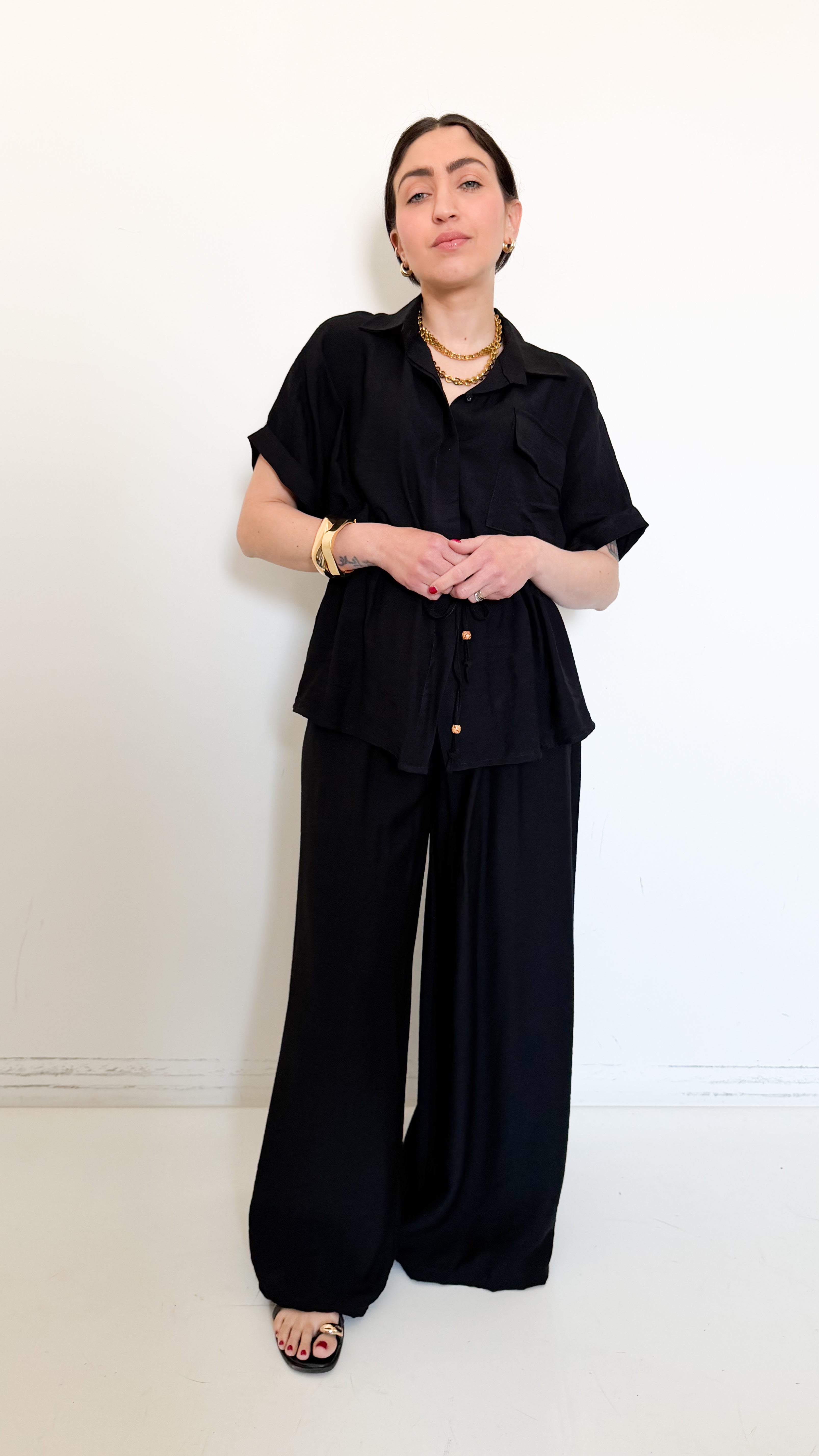 Coordinato Nero Con Coulisse