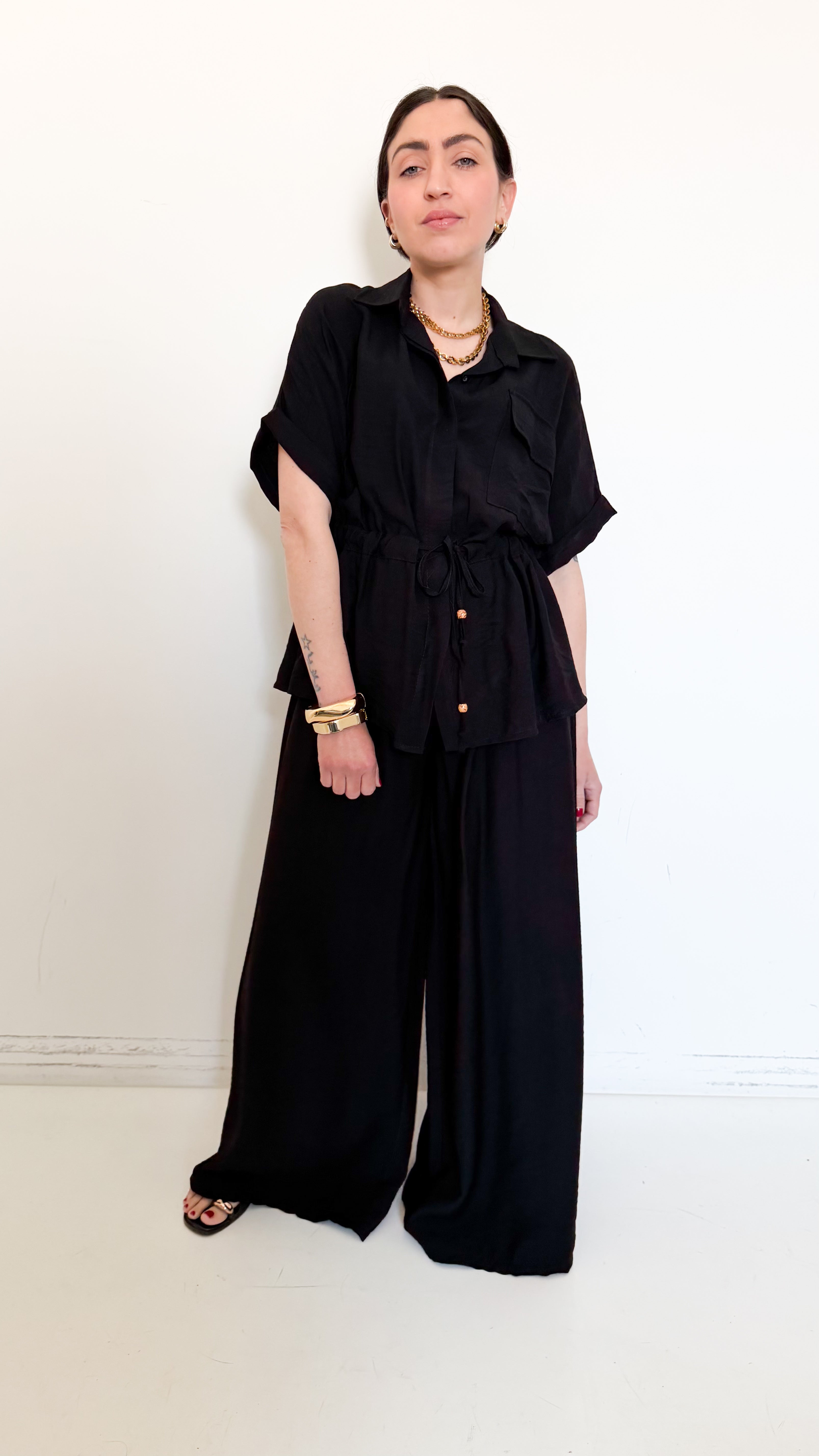 Coordinato Nero Con Coulisse