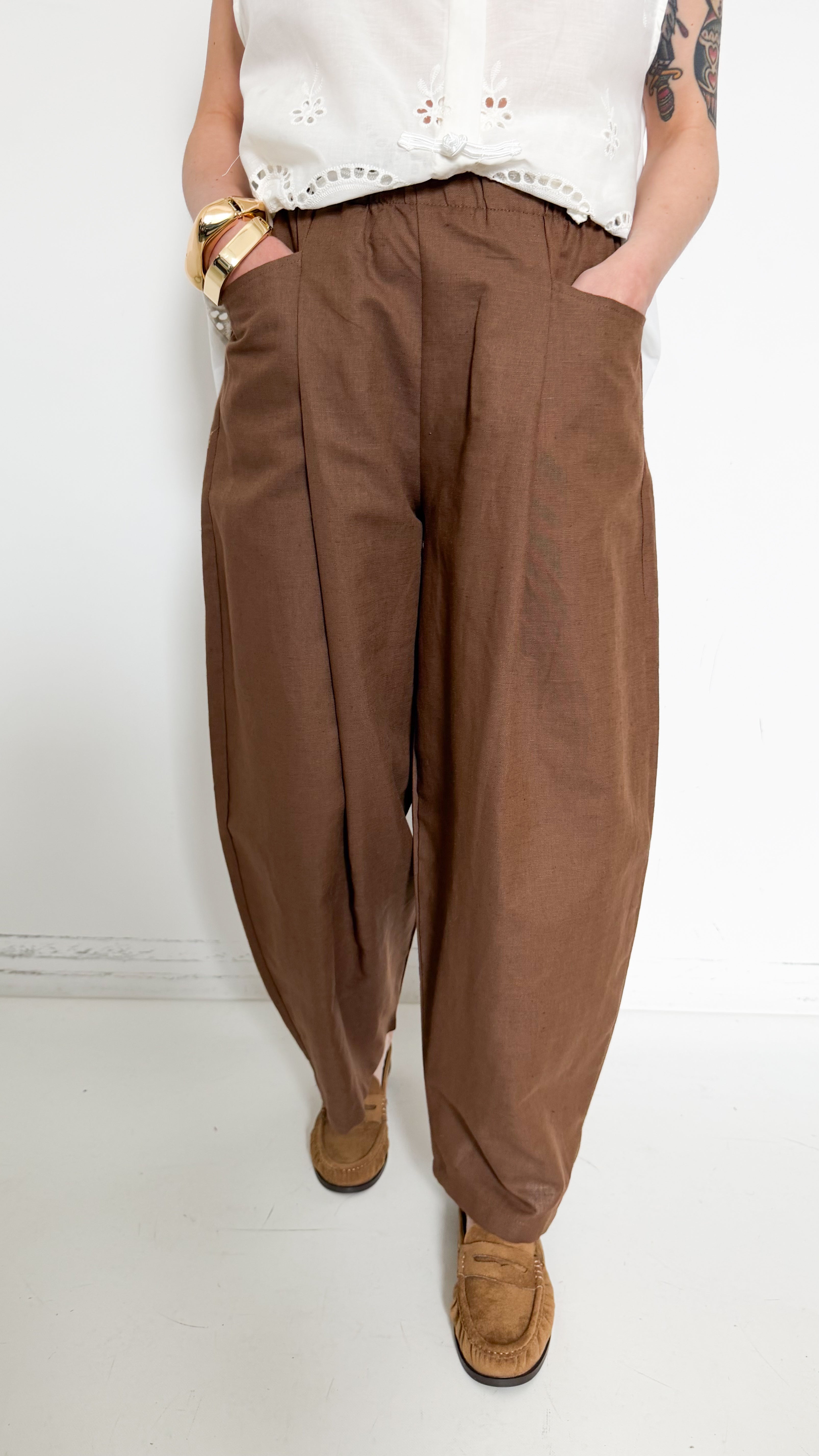 Pantaloni Just Camel