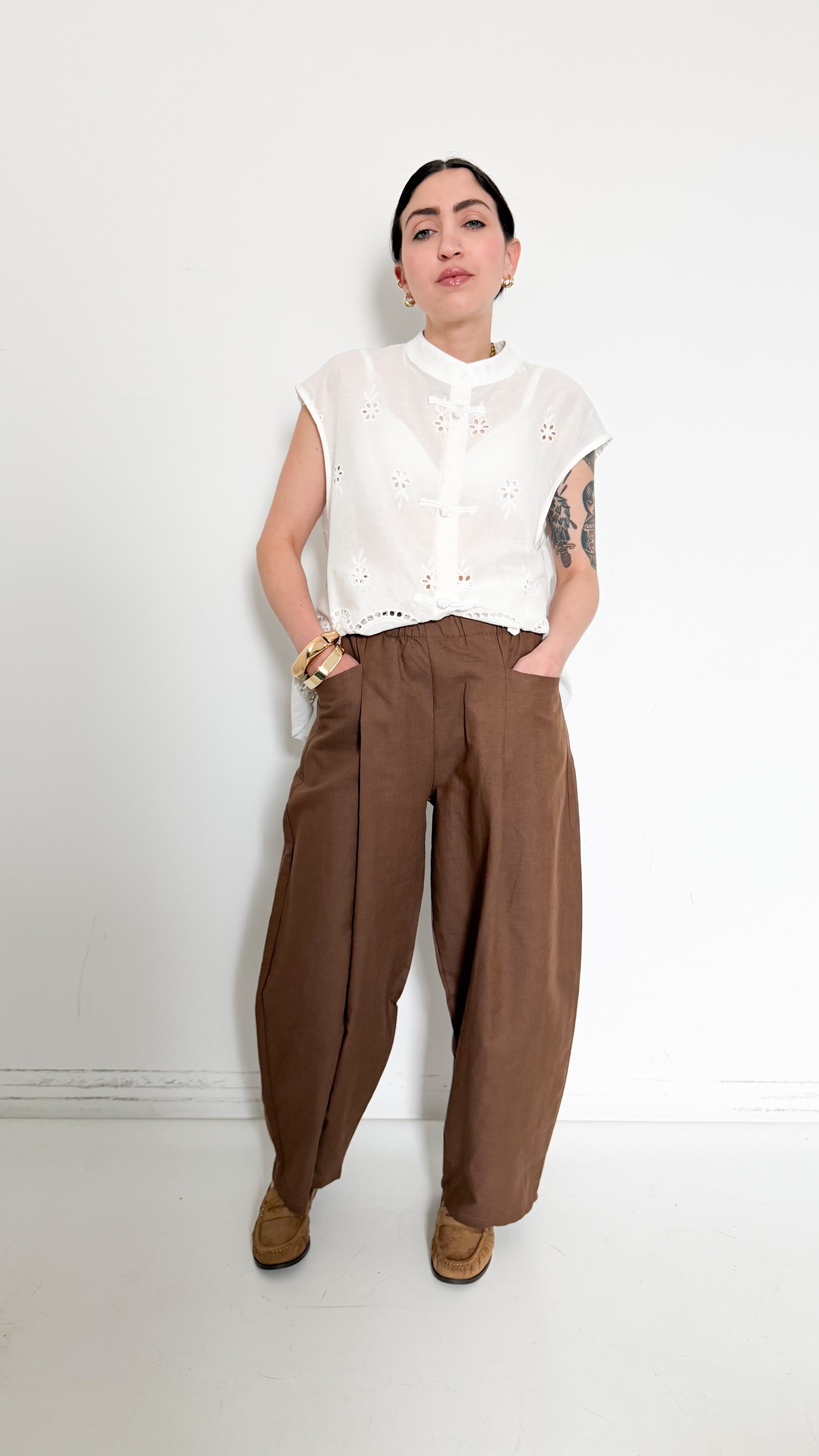Pantaloni Just Camel