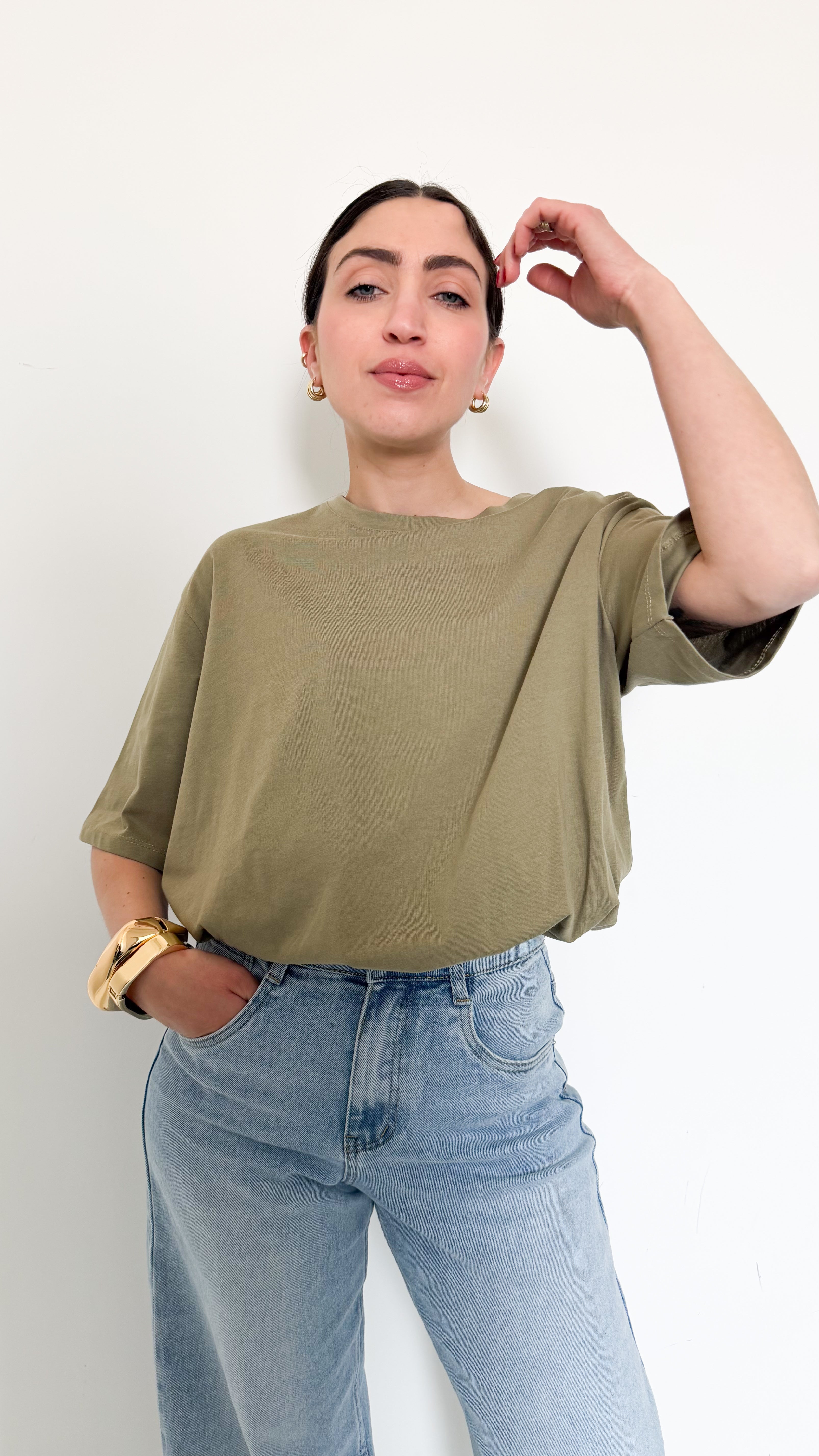 T-Shirt Verde Con Elastico
