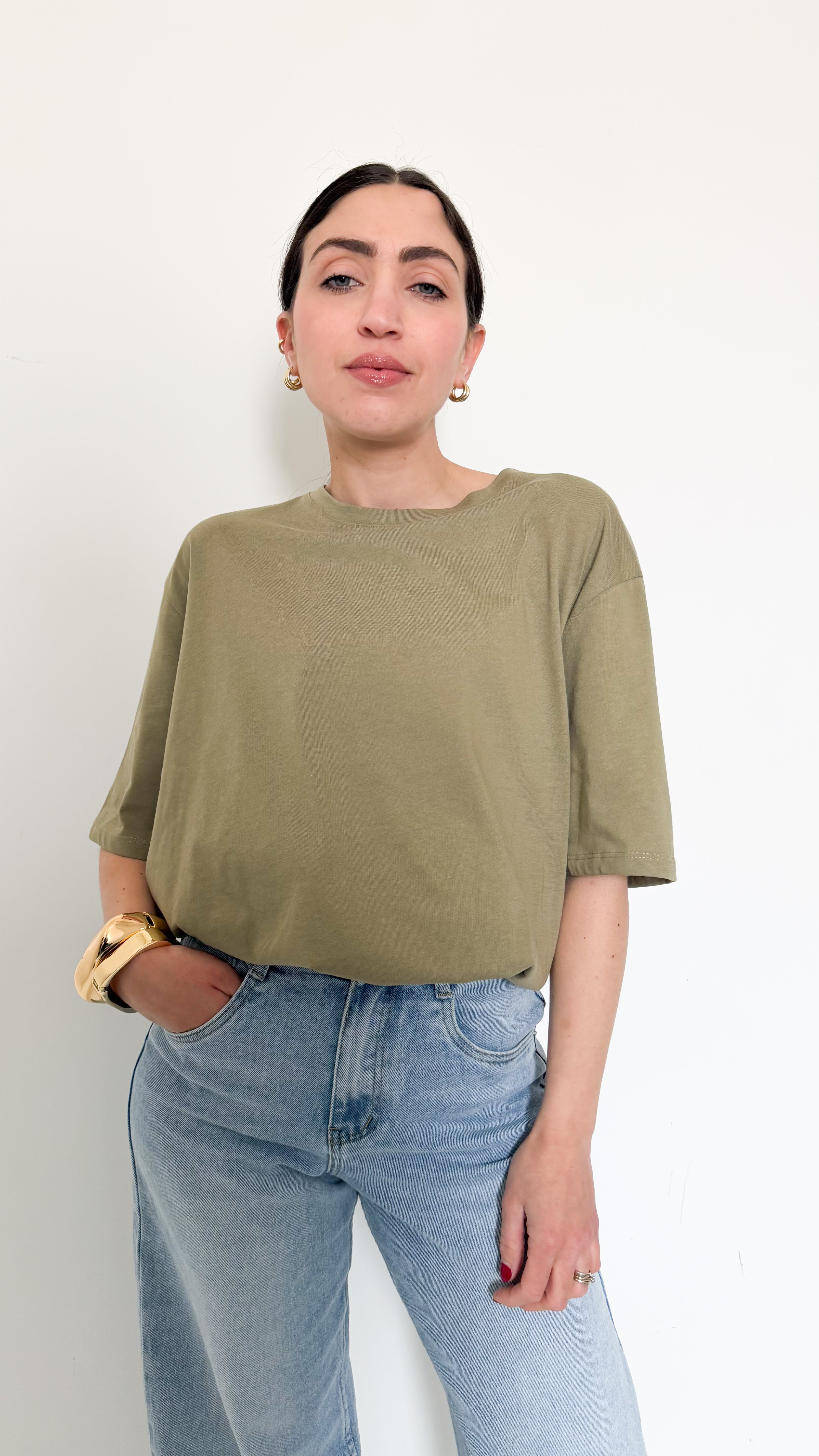 T-Shirt Verde Con Elastico
