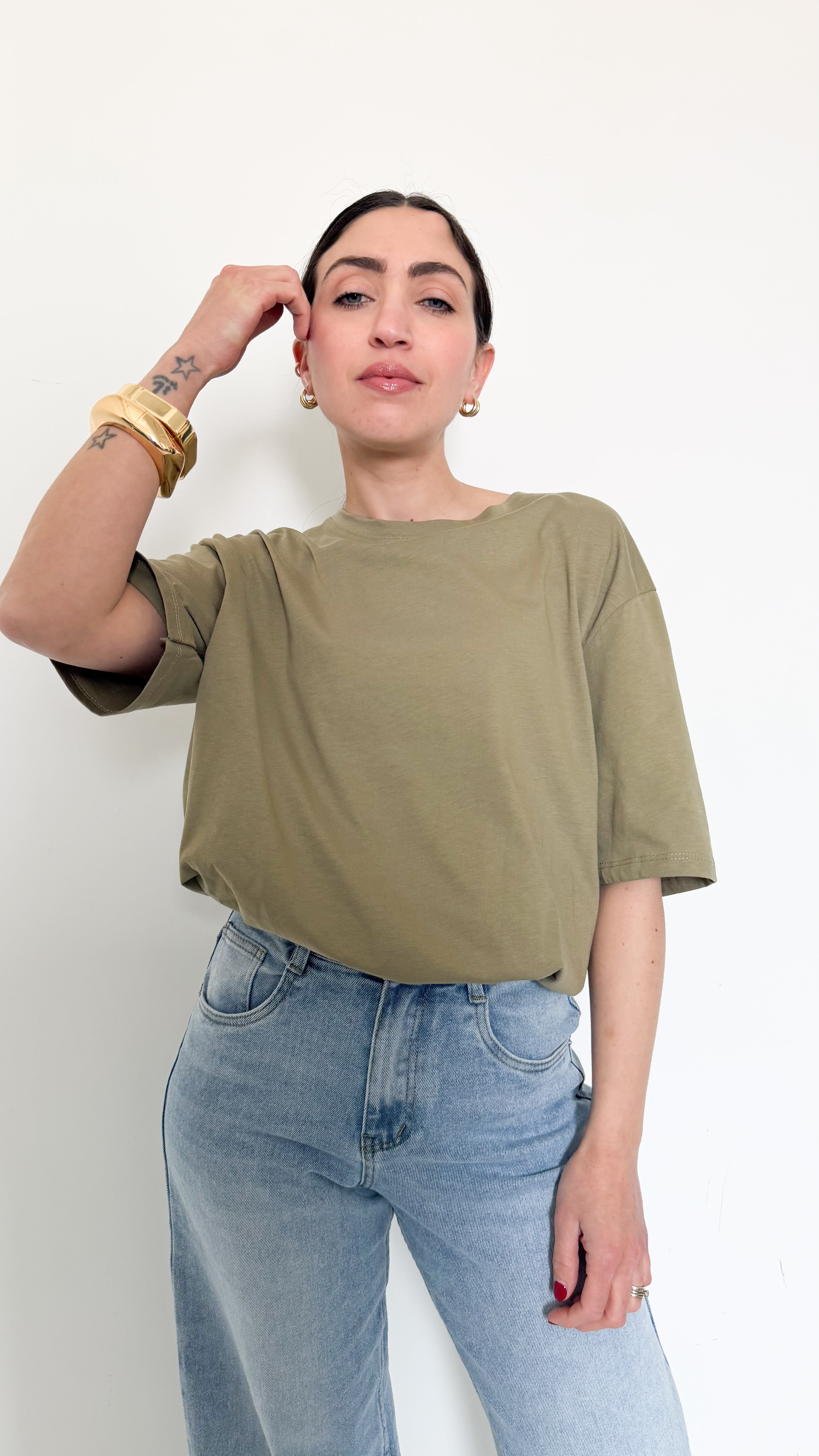 T-Shirt Verde Con Elastico