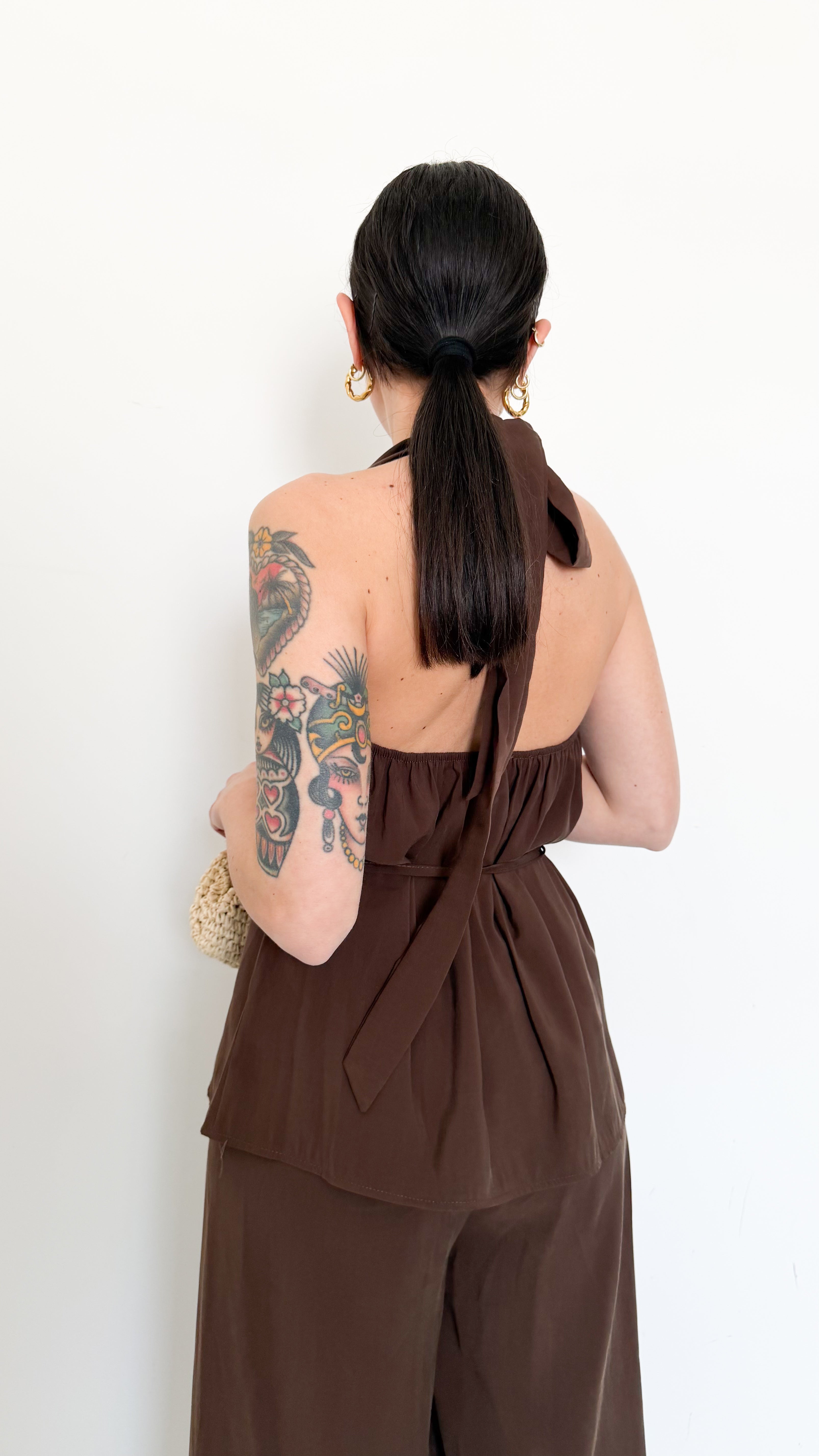 Coordinato Marrone Con Top