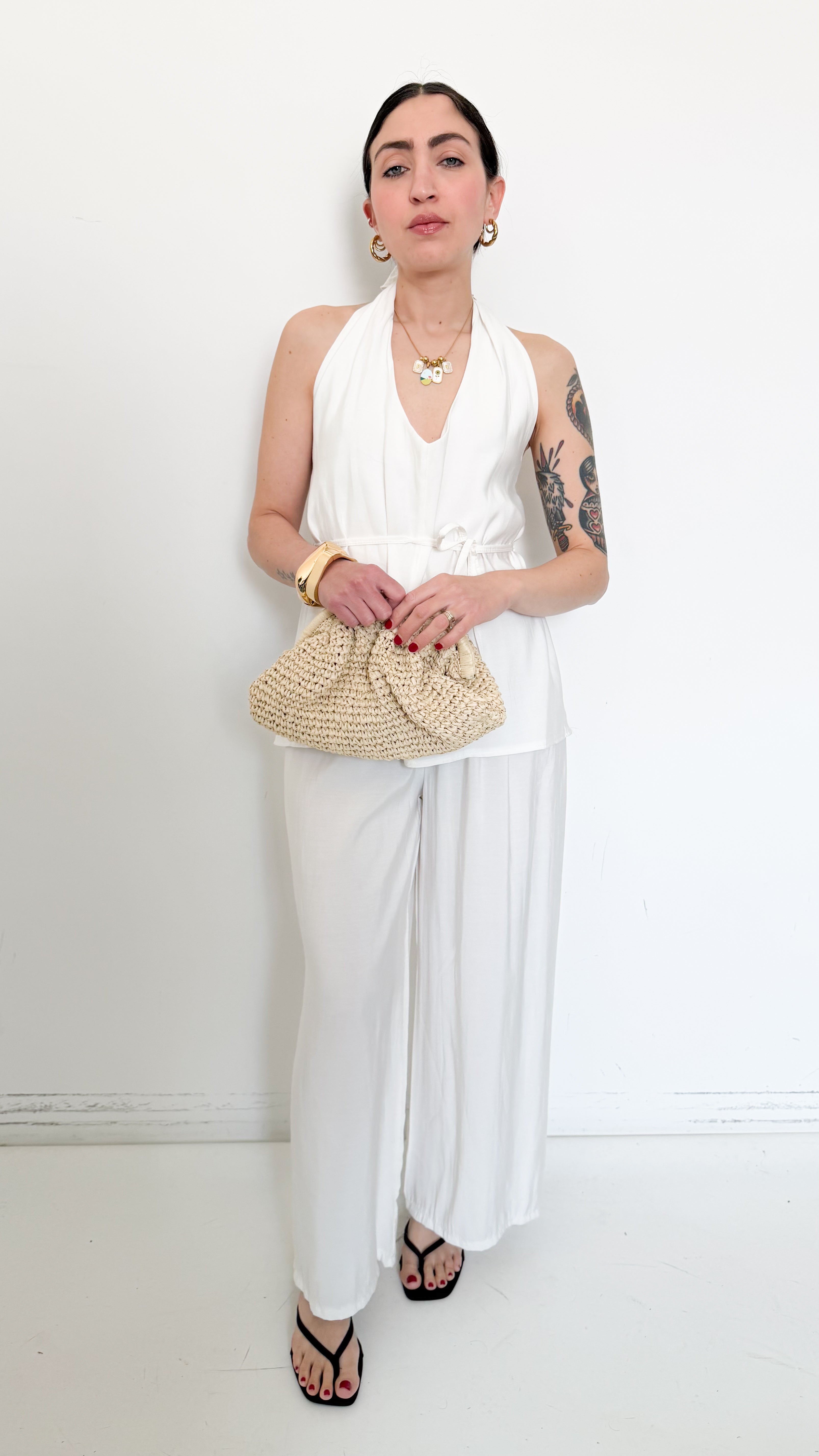 Coordinato Bianco Con Top