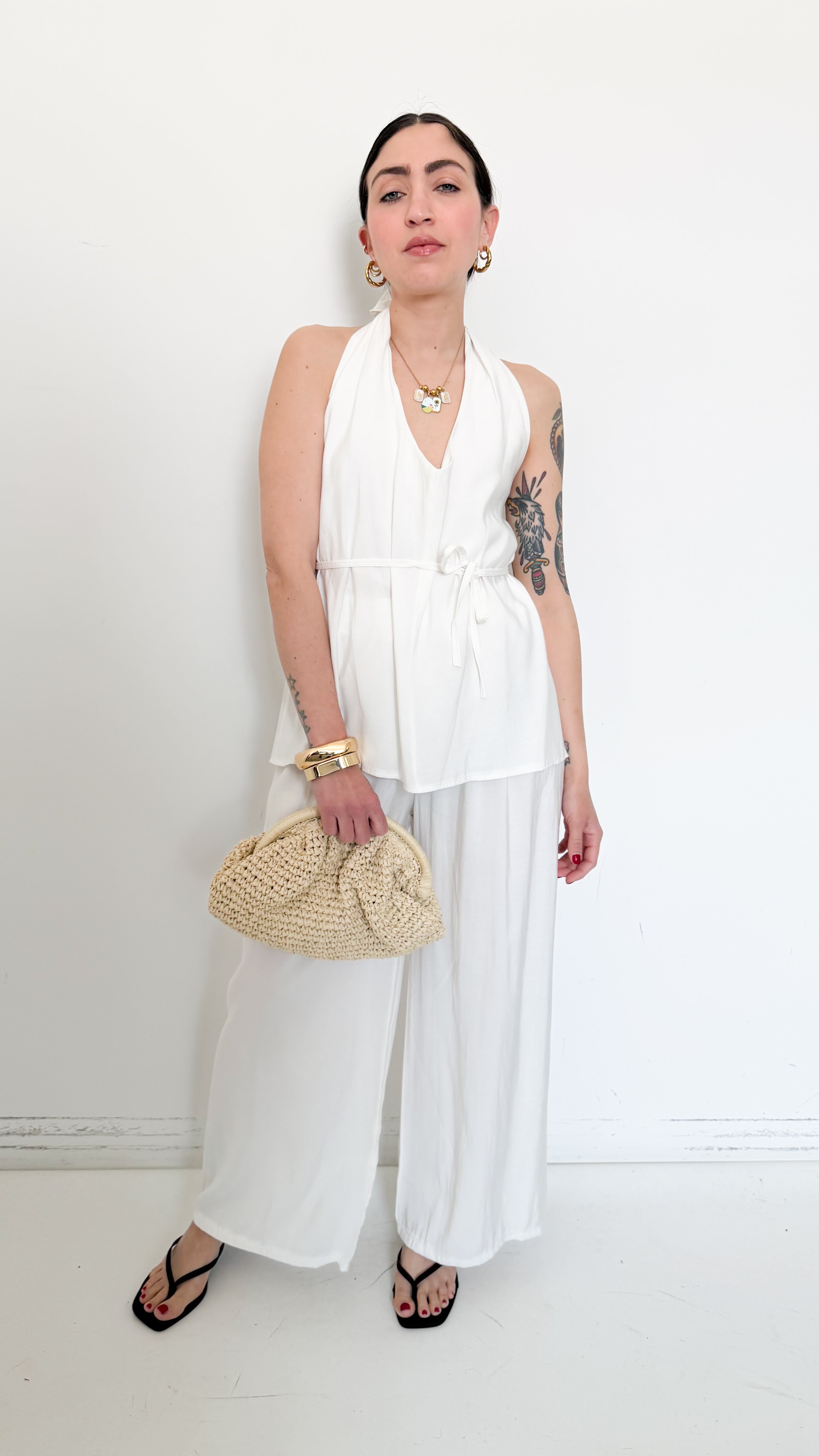 Coordinato Bianco Con Top