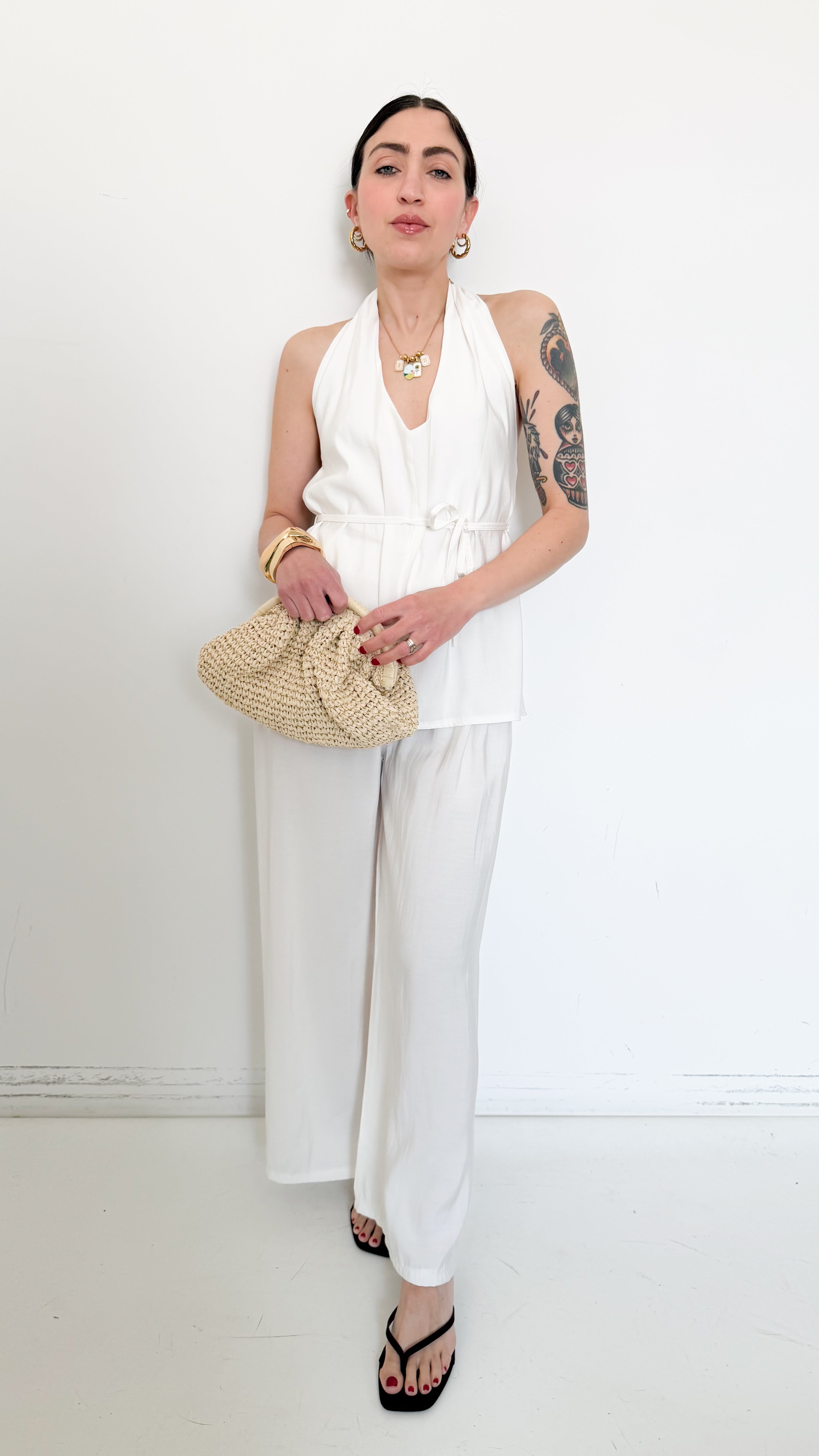 Coordinato Bianco Con Top