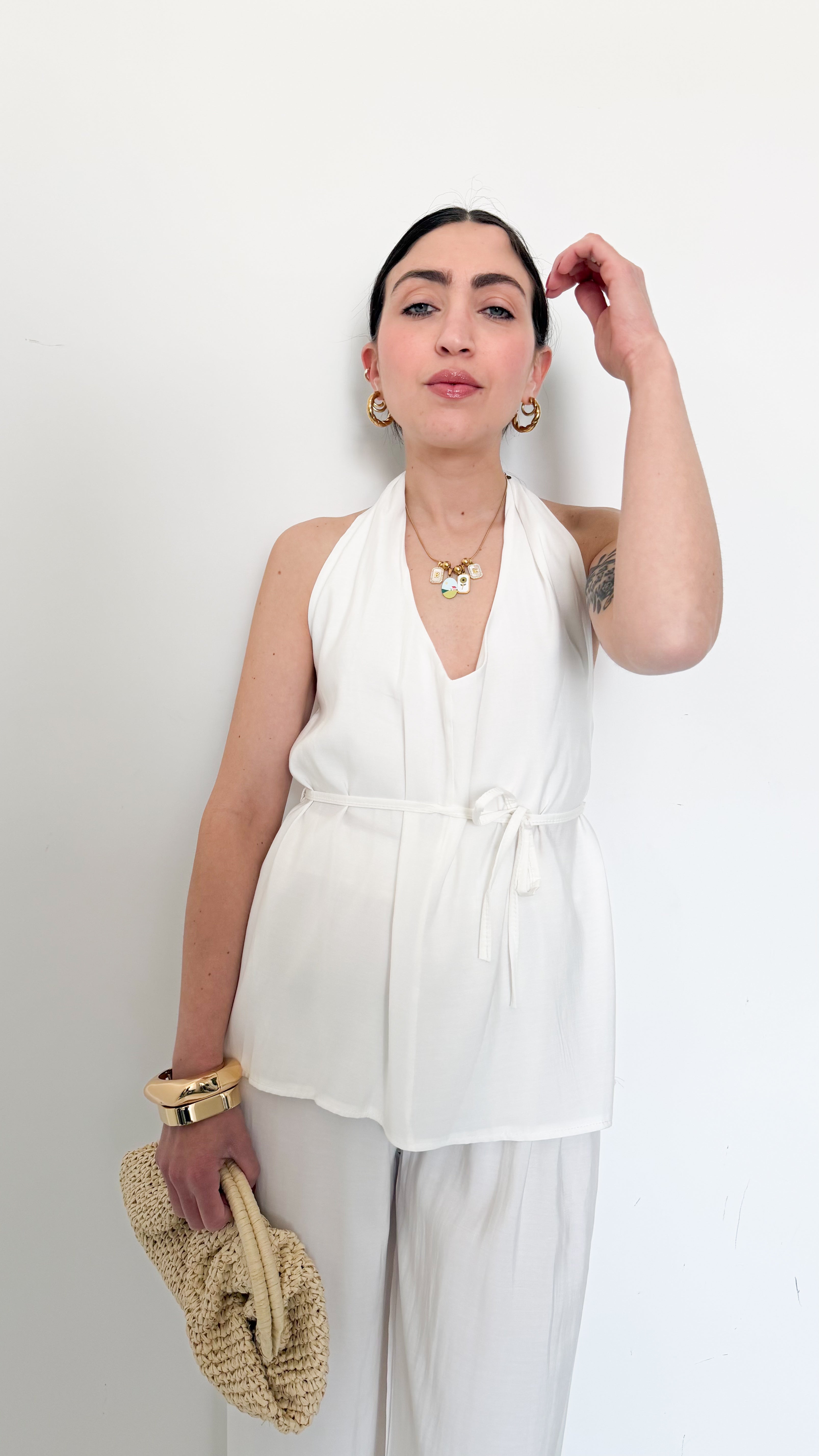 Coordinato Bianco Con Top