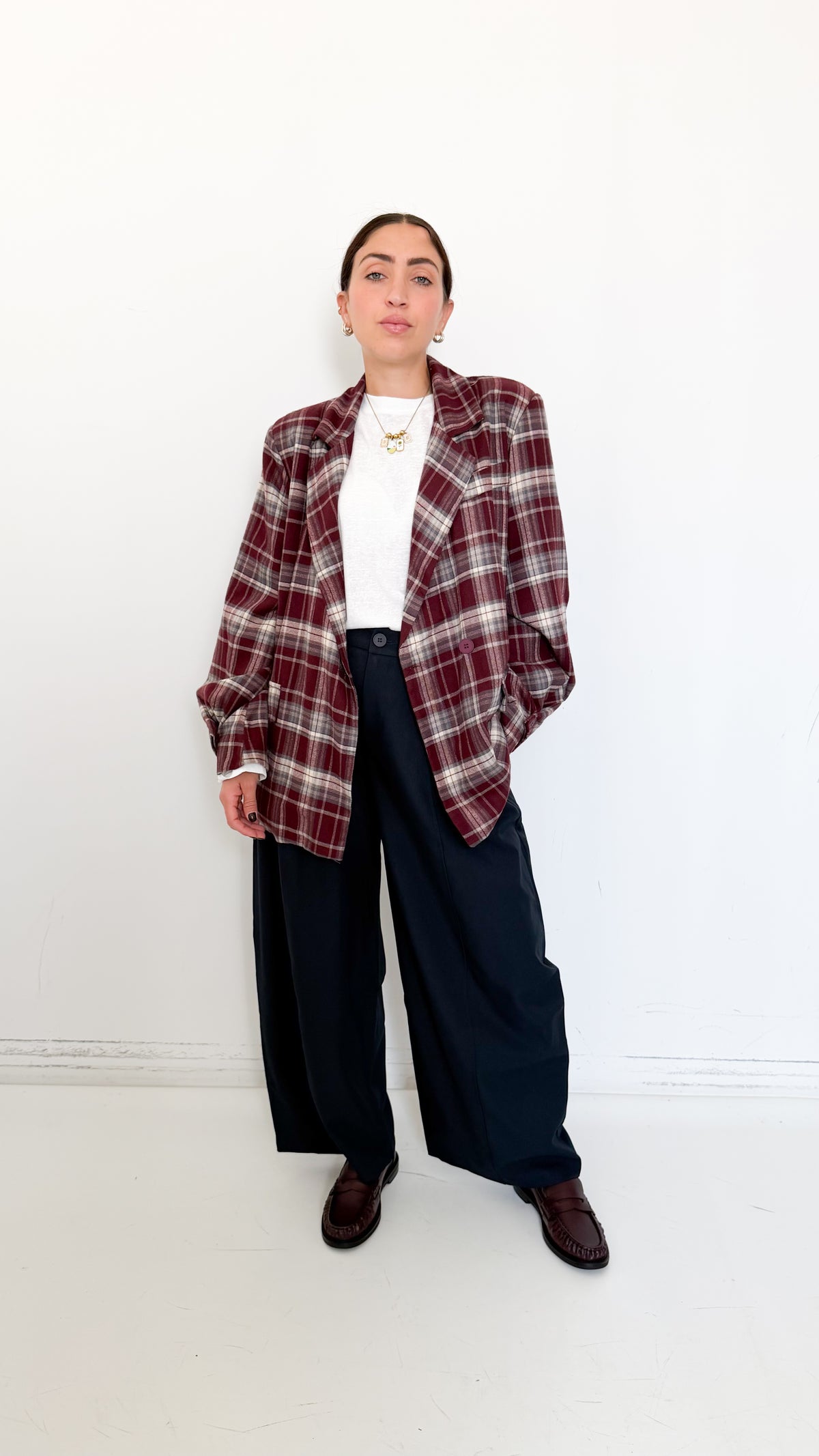 Pantaloni Barrel Blu
