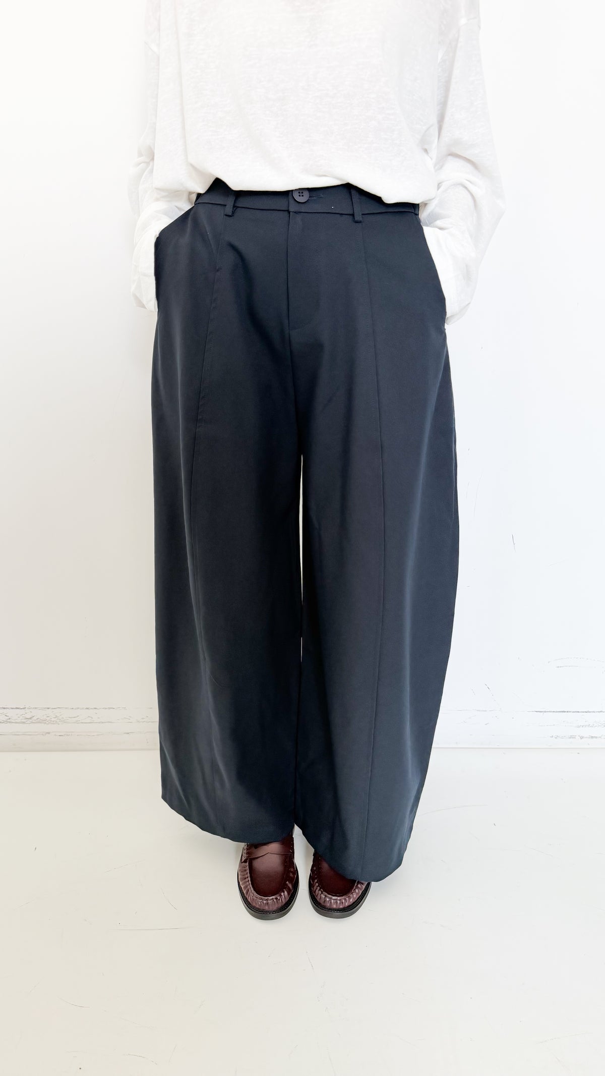Pantaloni Barrel Blu
