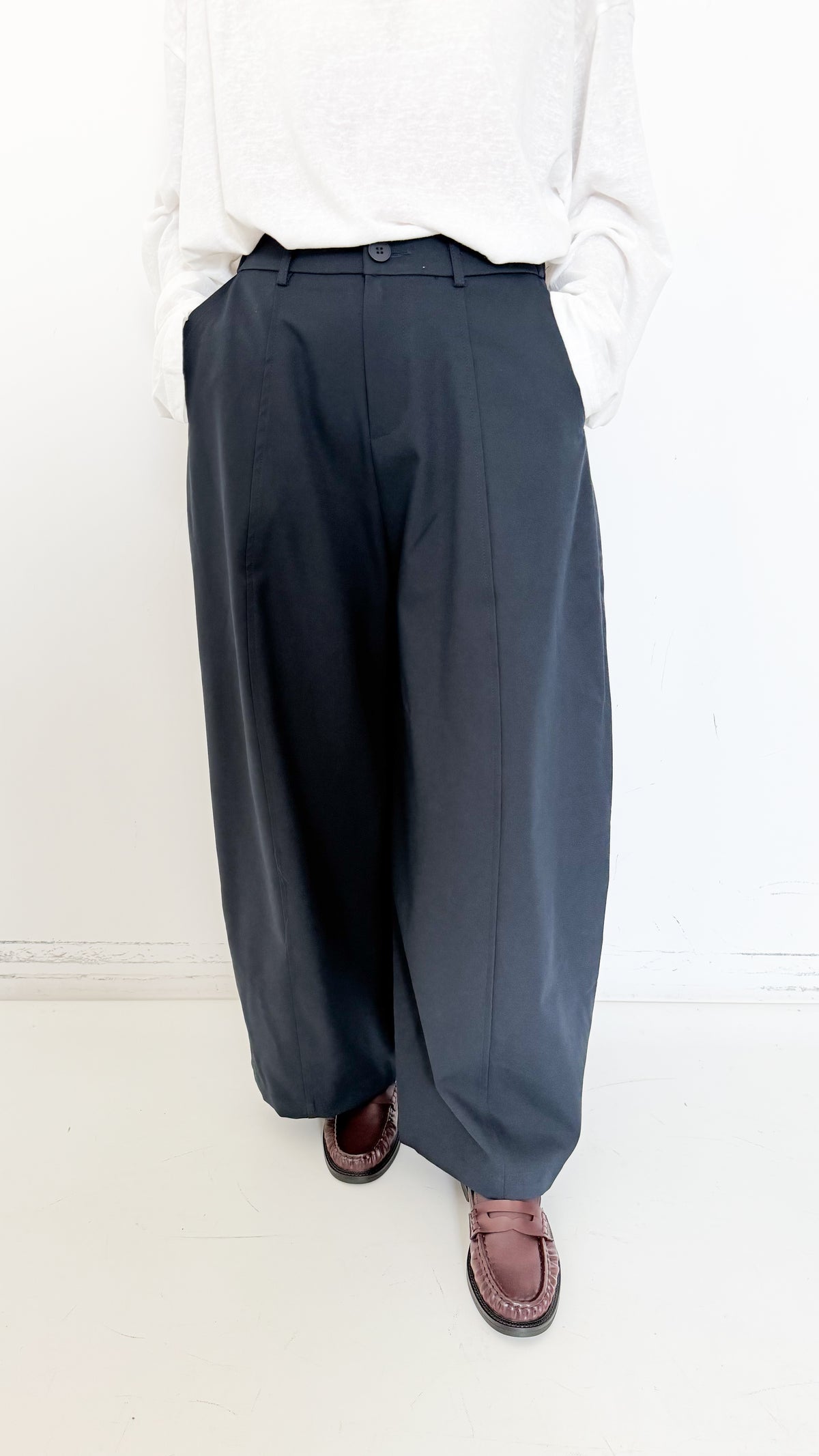 Pantaloni Barrel Blu