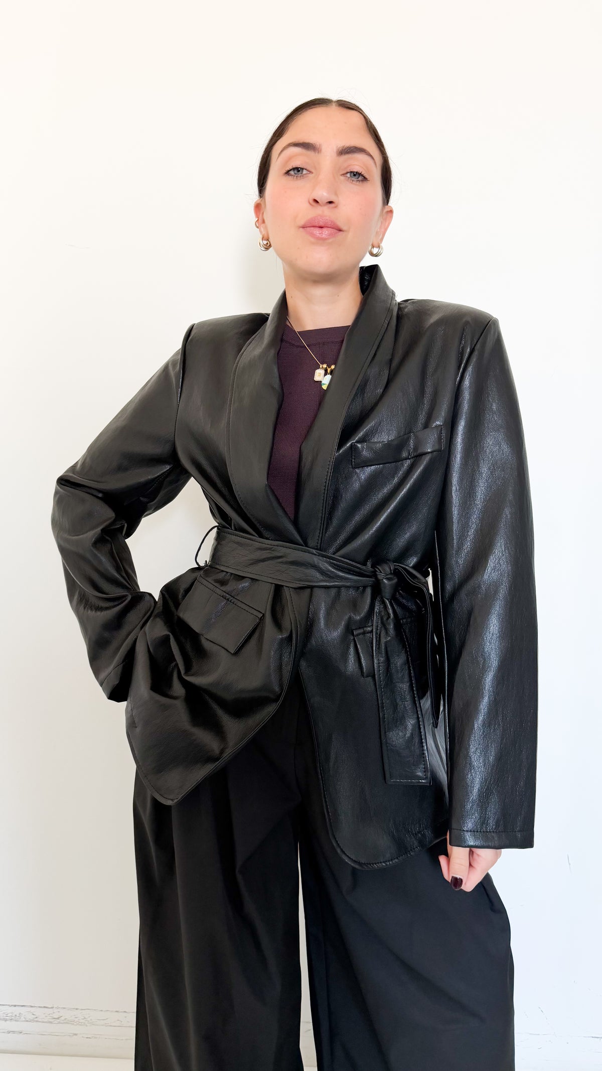 Blazer Nero Con Cintura
